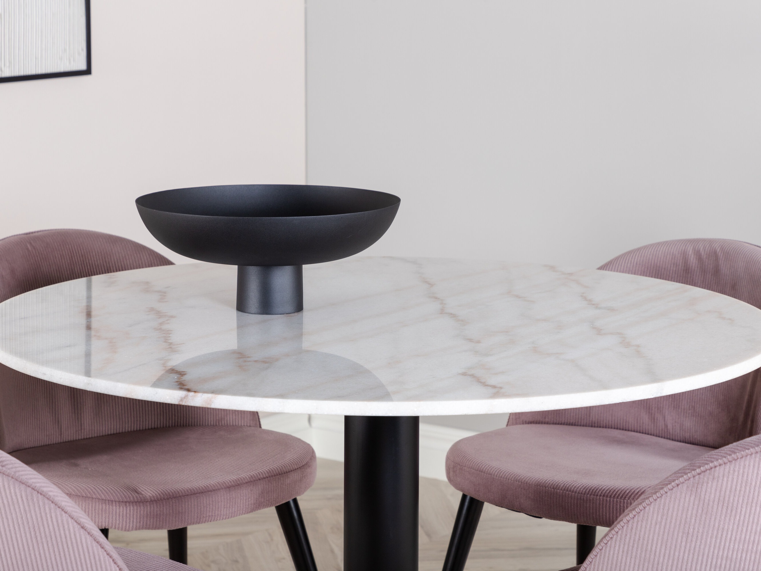 Ēdamistabas komplekts Dallas 1297 (Tumši rozā + Melns)