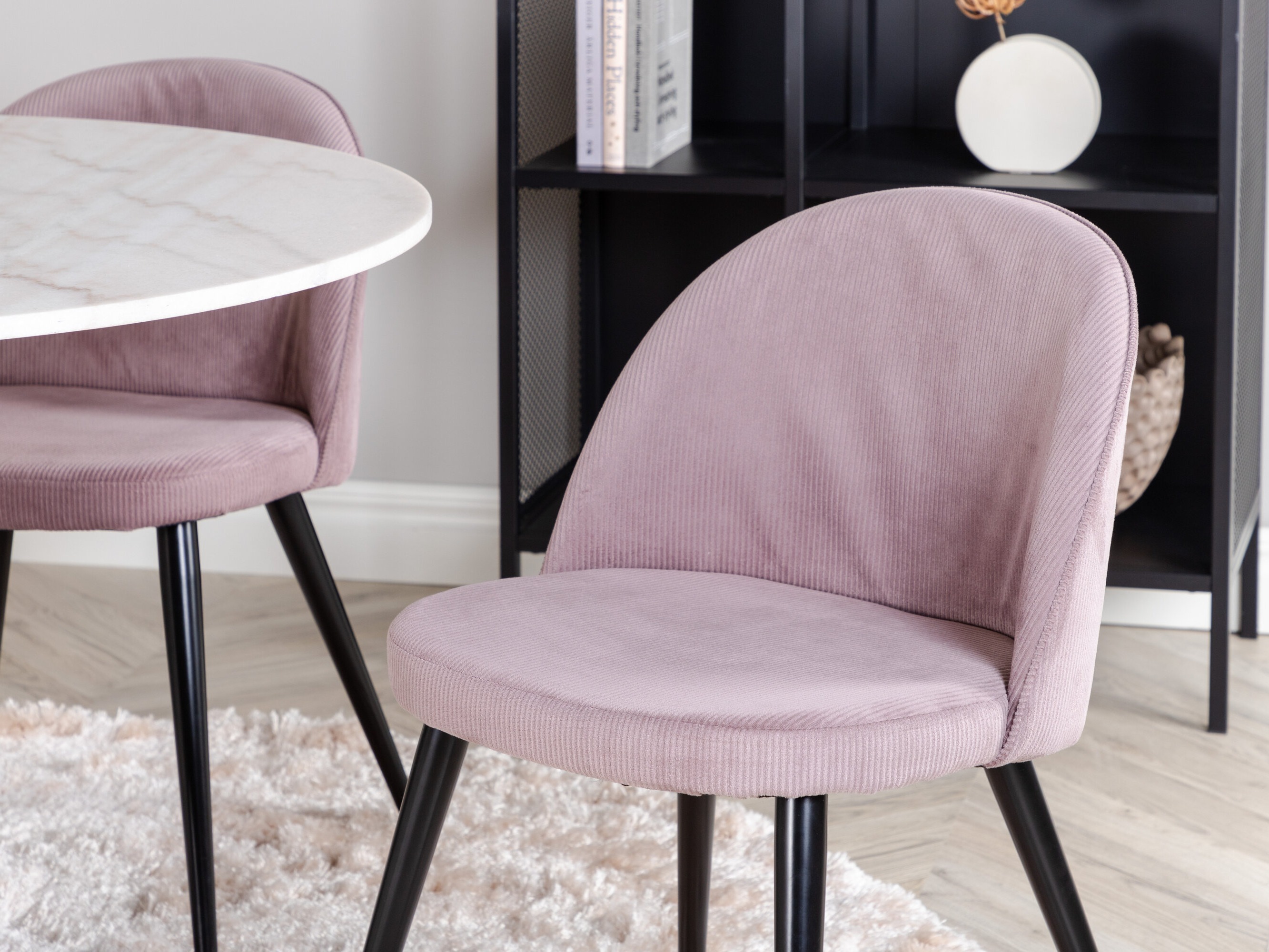 Ēdamistabas komplekts Dallas 1297 (Tumši rozā + Melns)