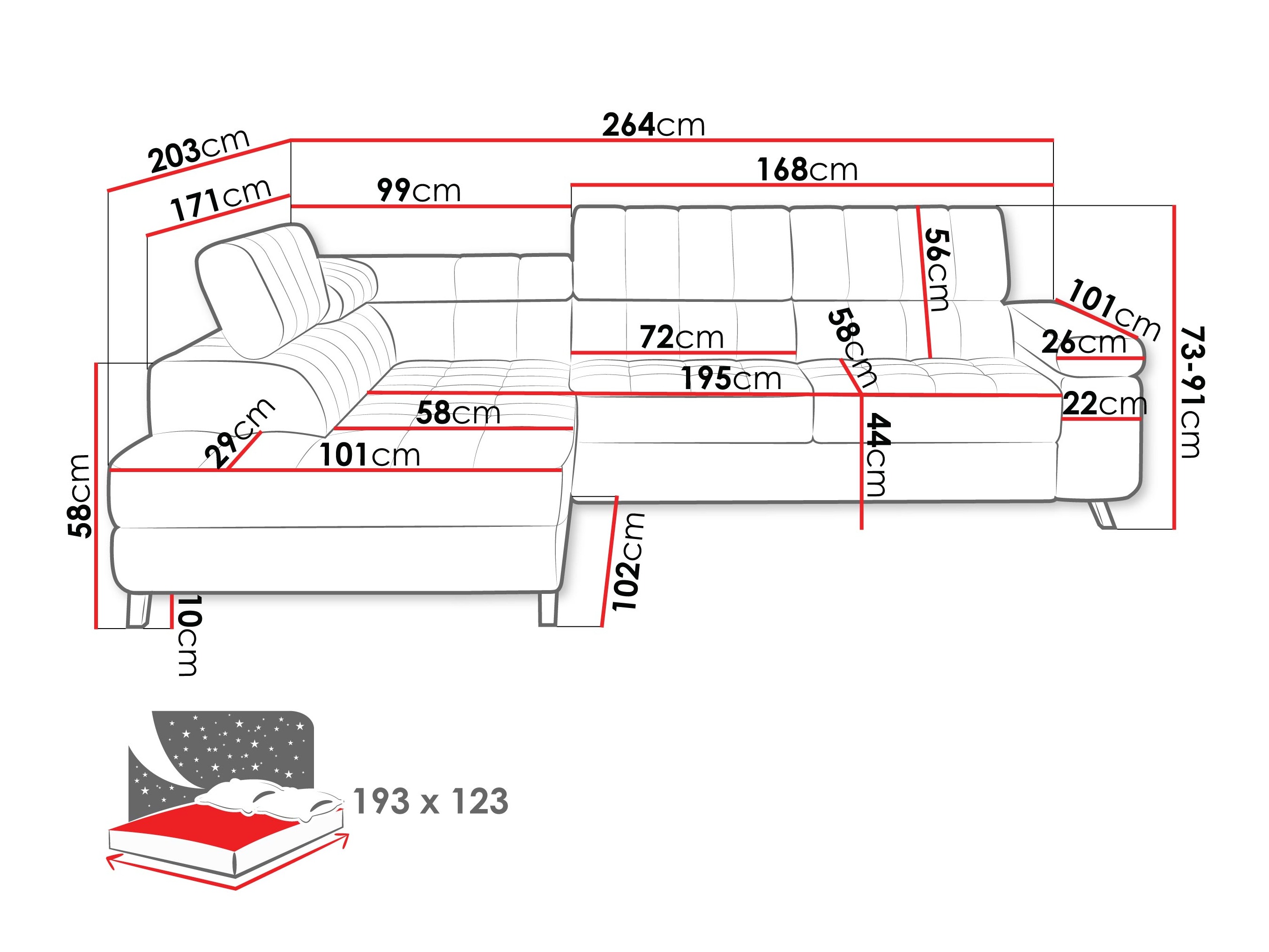 Stūra dīvāns Comfivo 207 (Manza 22)