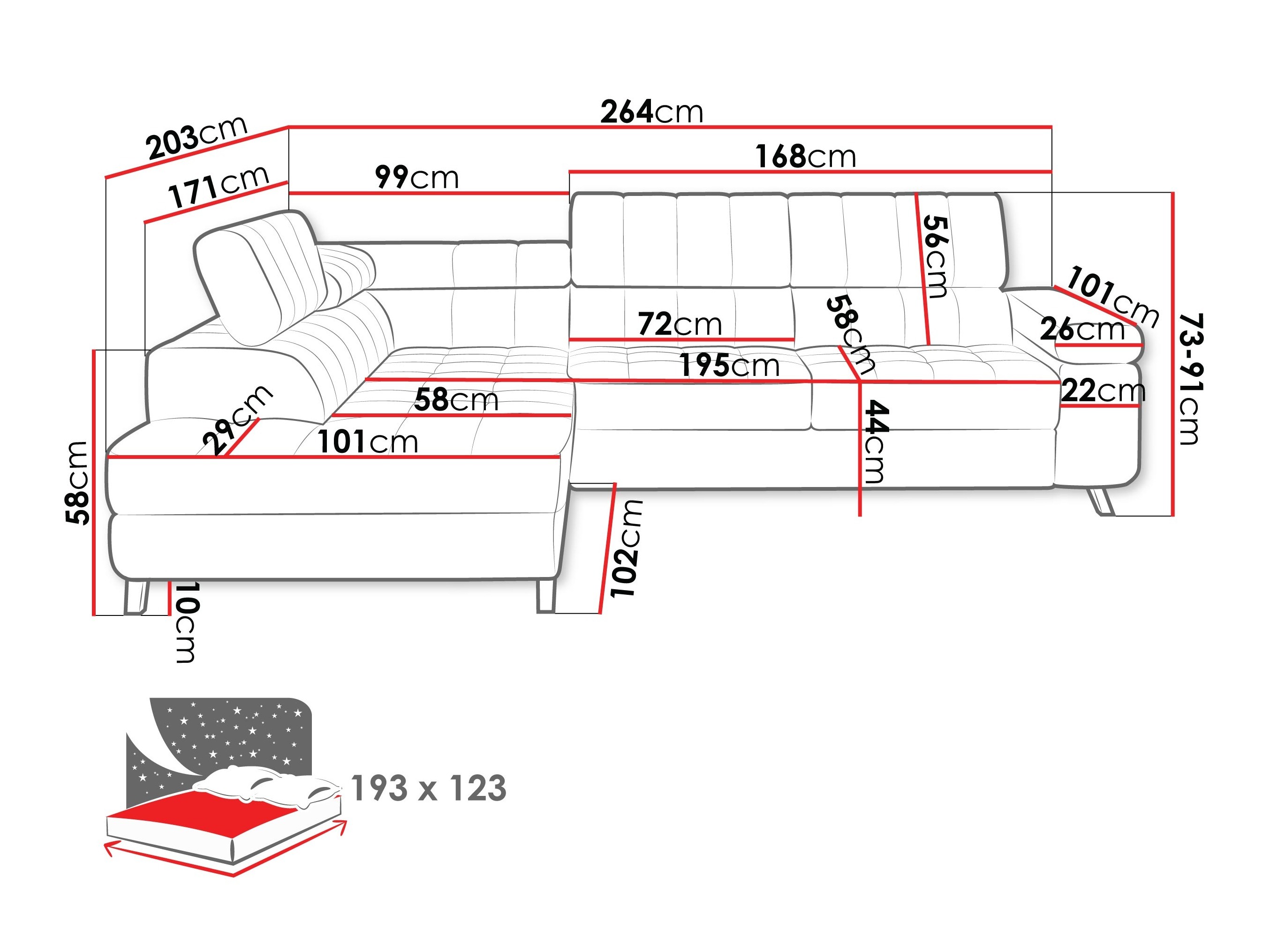 Stūra dīvāns Comfivo 207 (Zoya 04)