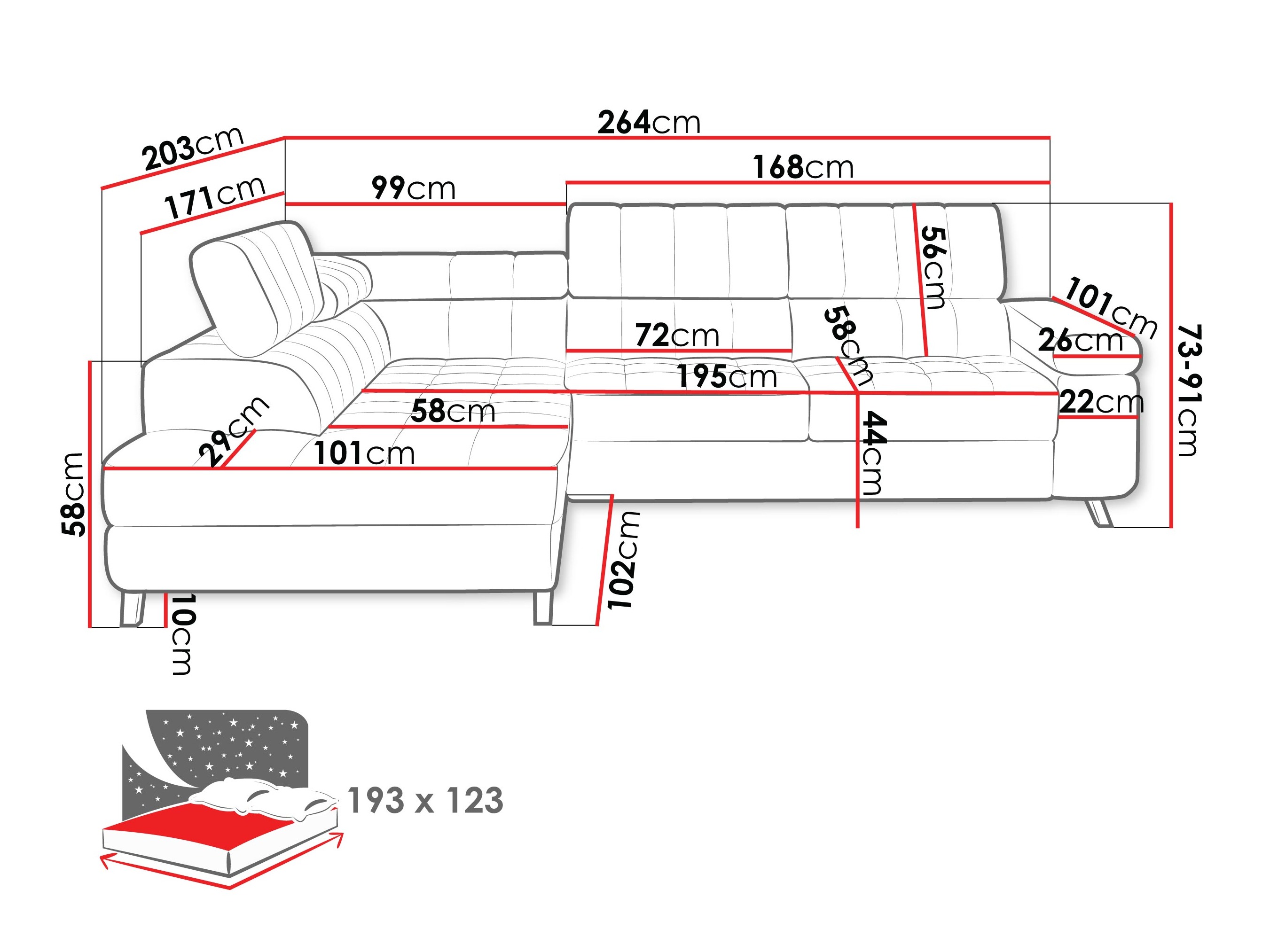 Угловой диван Comfivo 207 (Corbett 78)