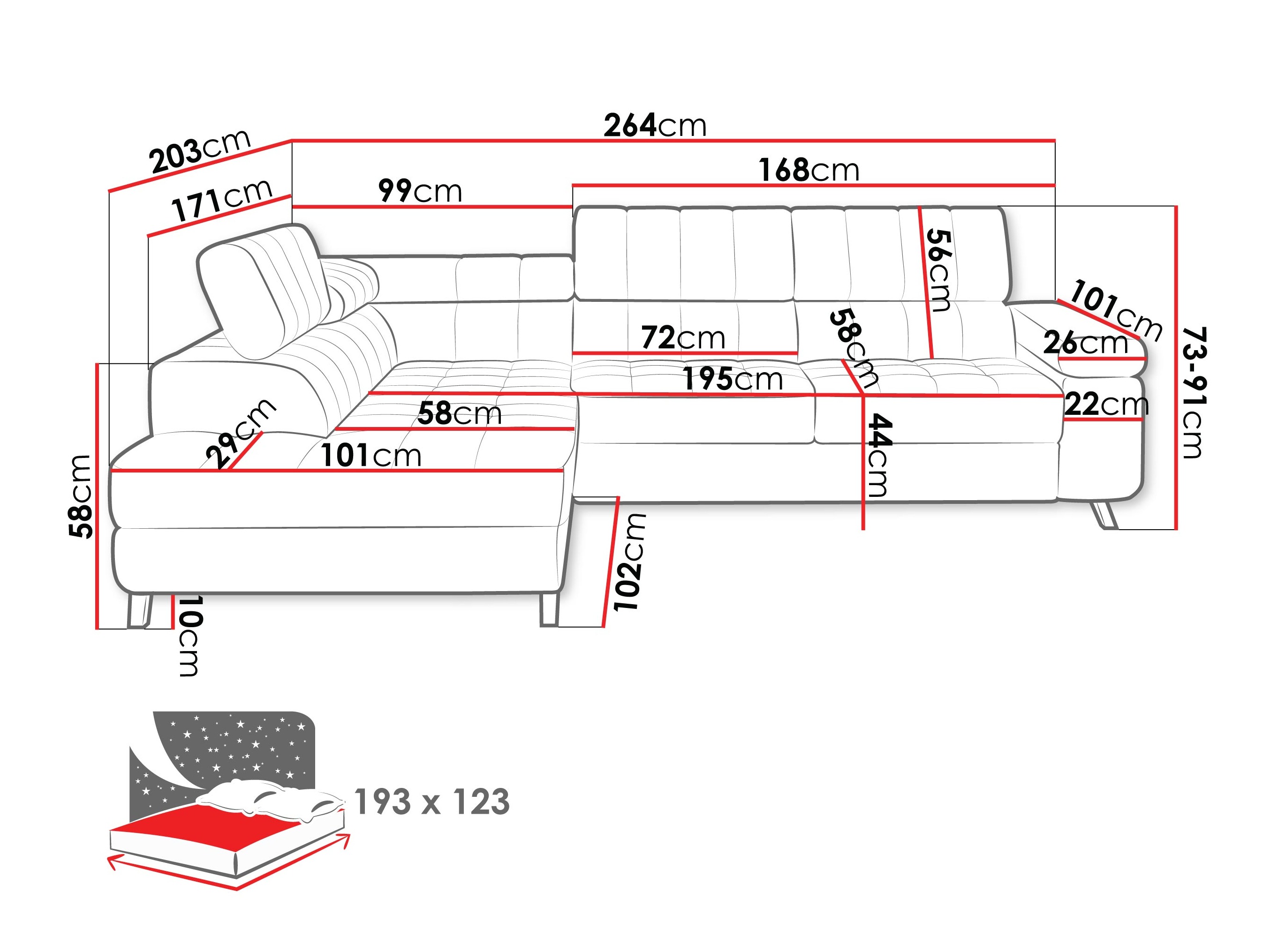 Угловой диван Comfivo 207 (Manza 22)