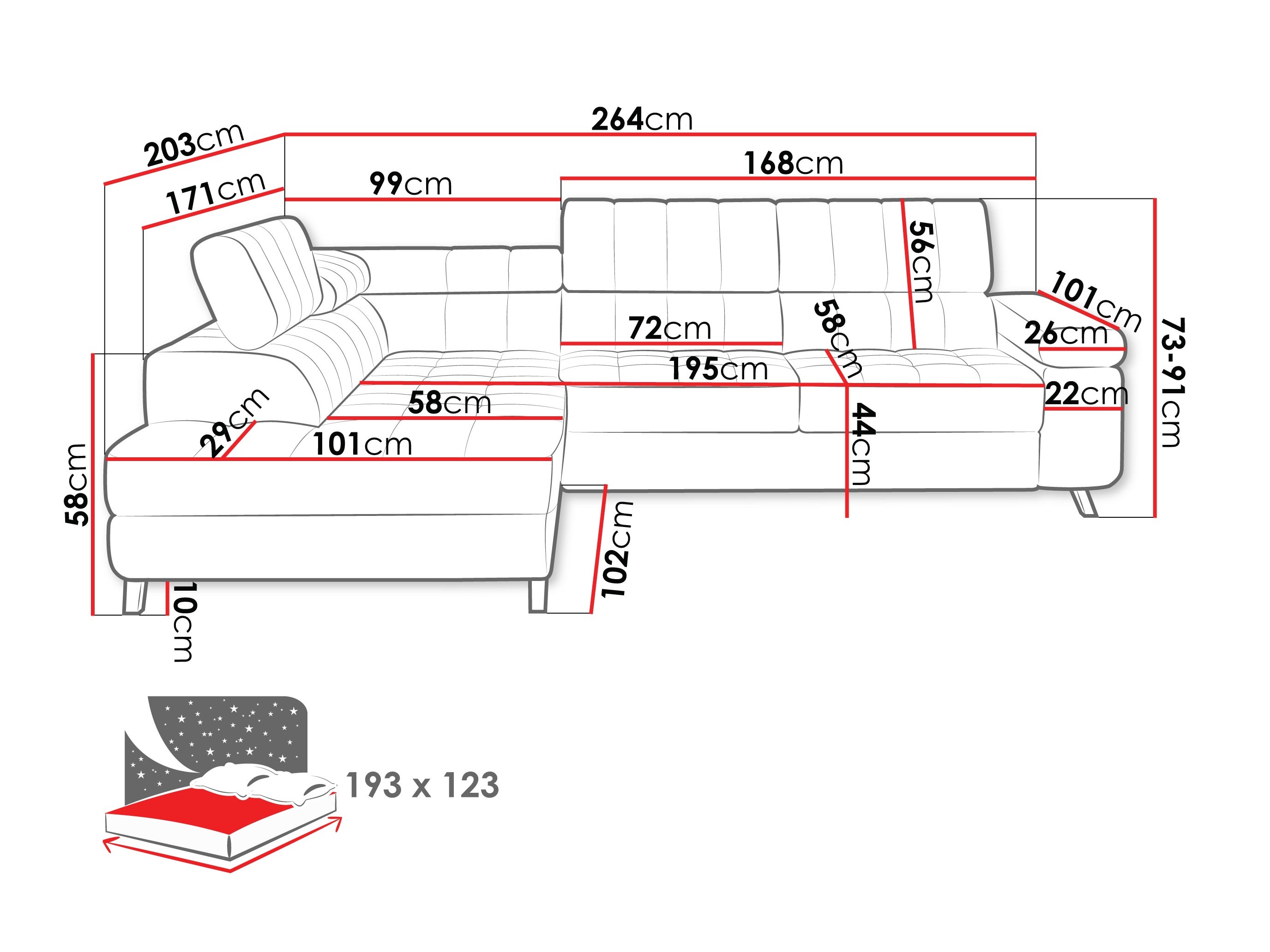 Угловой диван Comfivo 207 (Zoya 03)