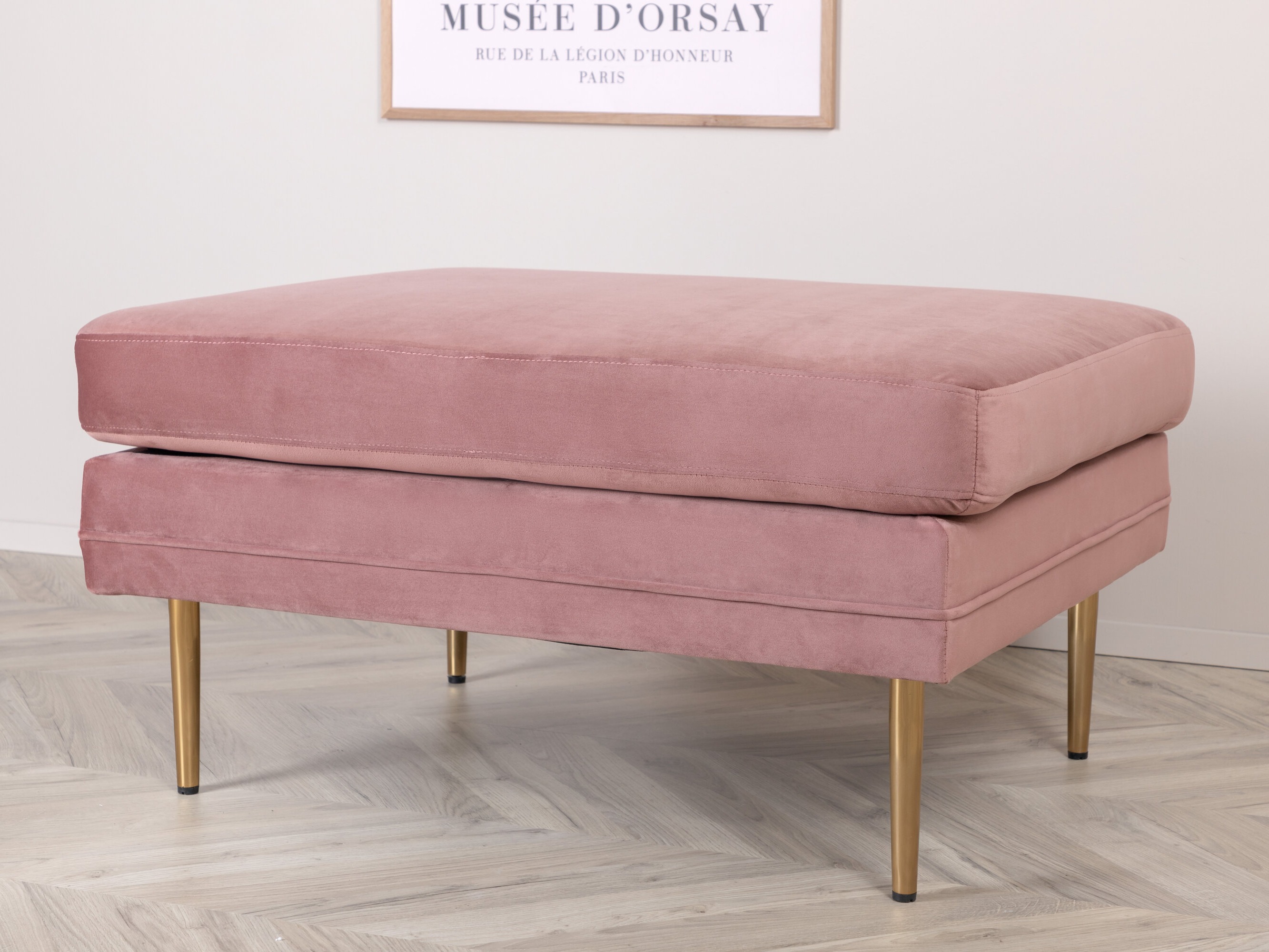 Мягкая скамья Dallas 2653 (Розовый + Золотой)