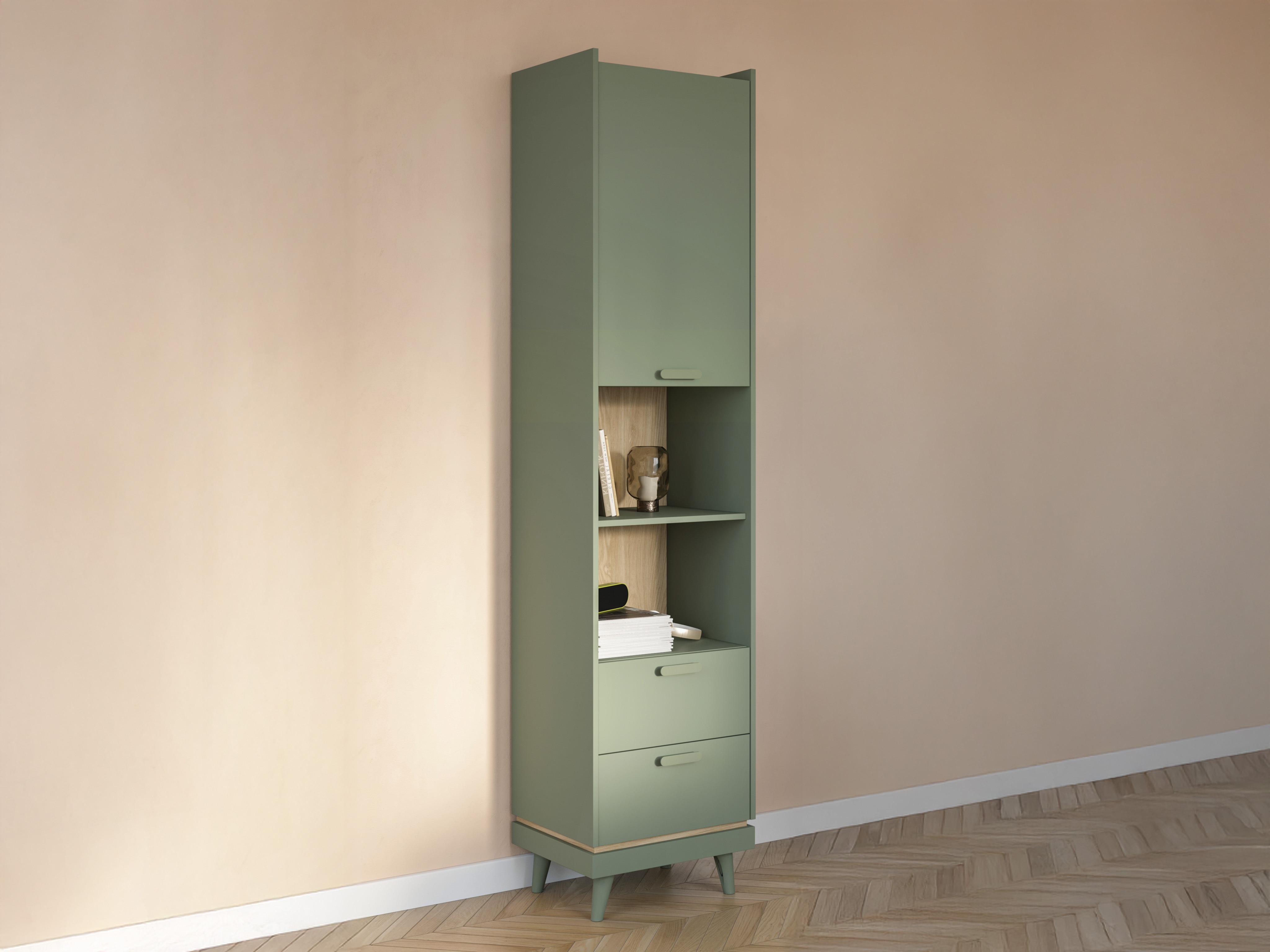 Стеллаж Fertalu 106 (Зелёный + Дуб)