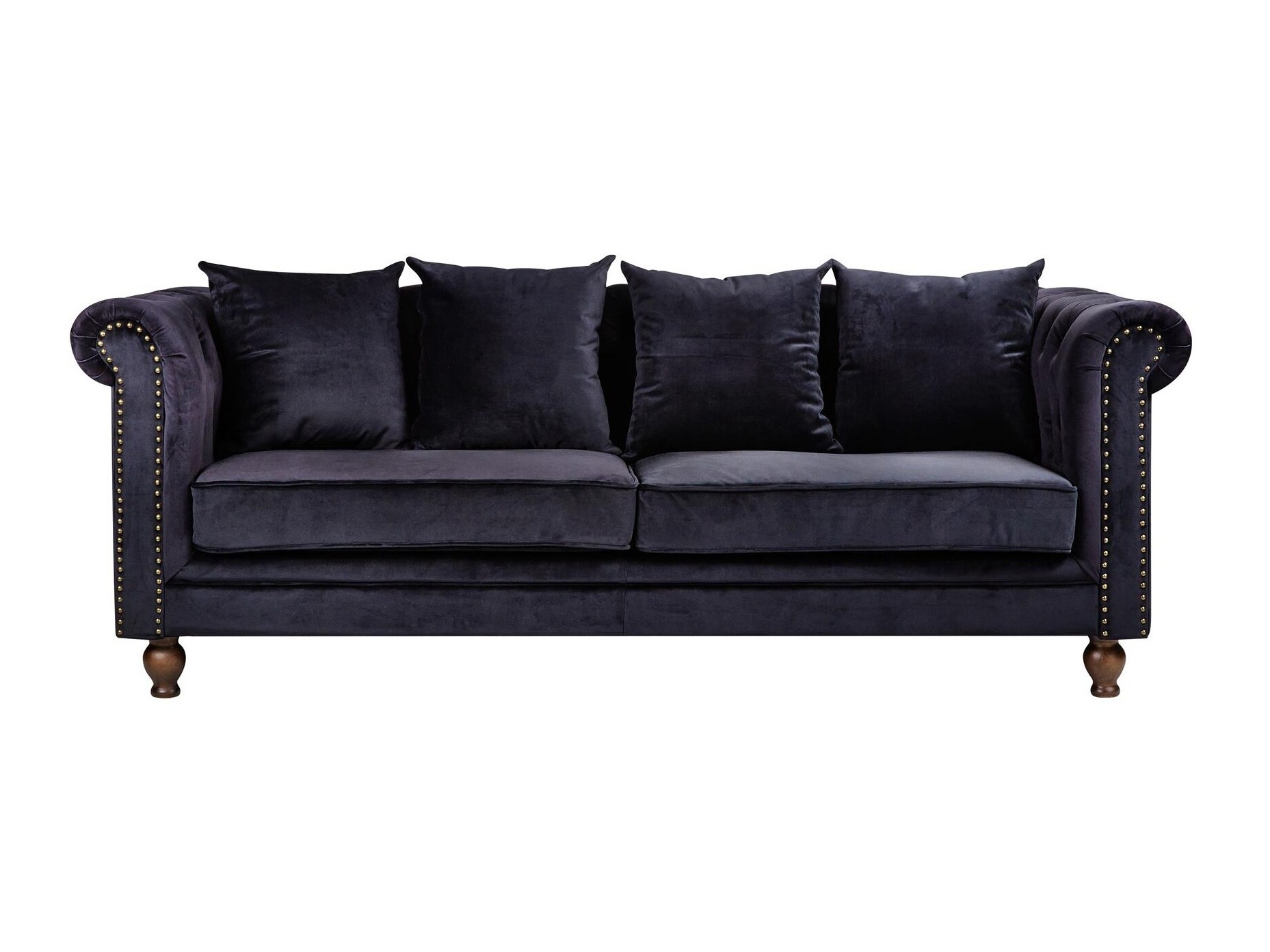 Chesterfield dīvāns Dallas 255 (Melns)