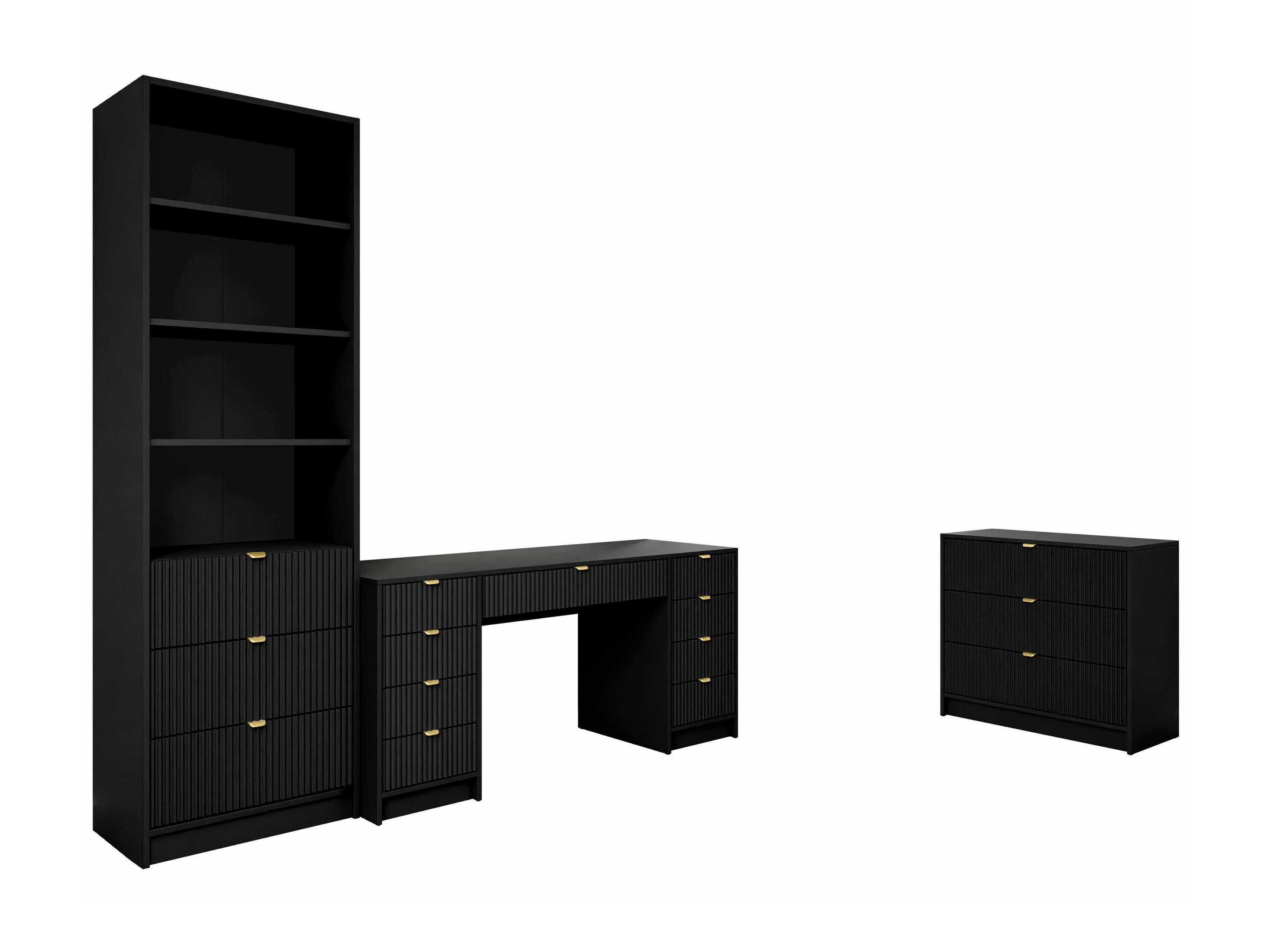 Mājas biroja komplekts Comfivo Larmire 121 (Melns)