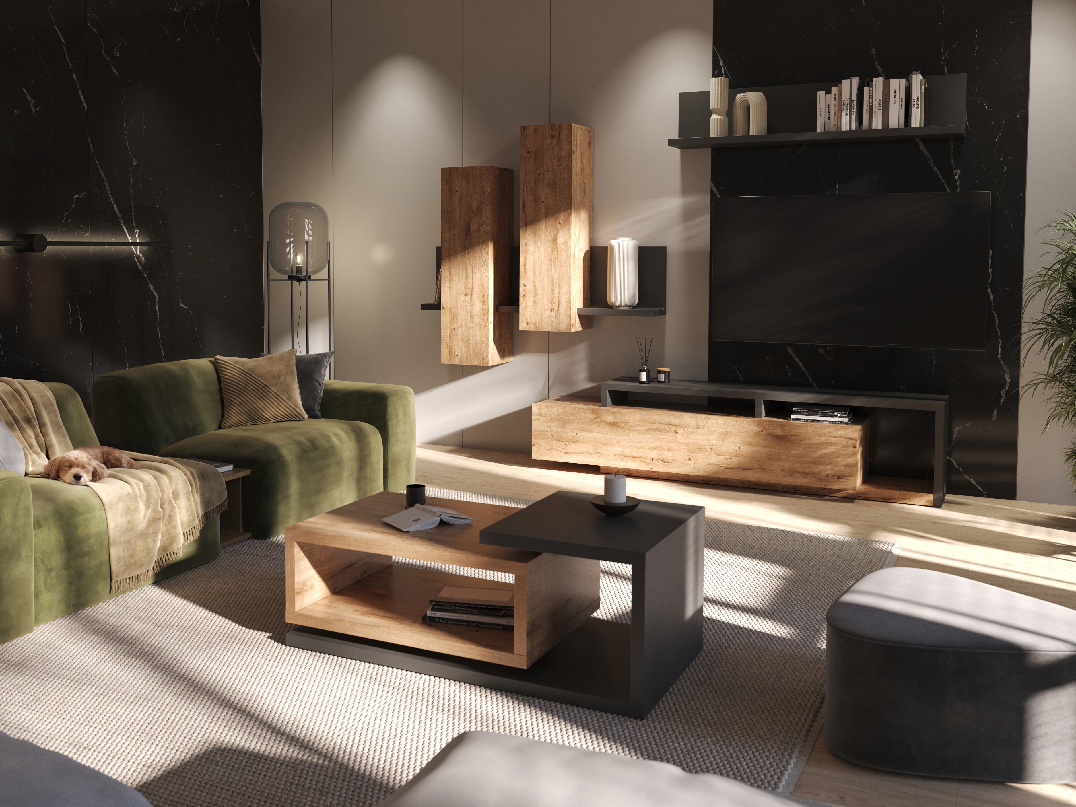 Настенная полка Lutiva 102 (Антрацит)