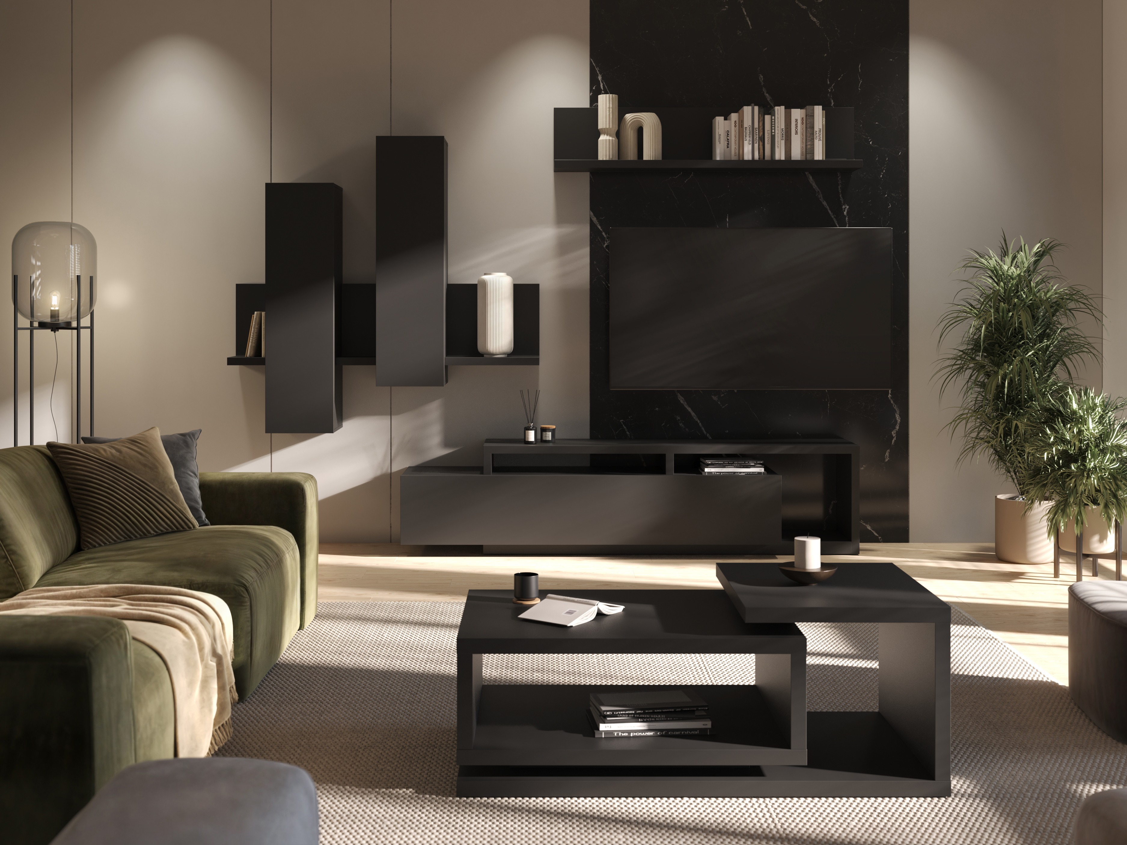 Настенные шкафы Lutiva 101 (Матовый черный)