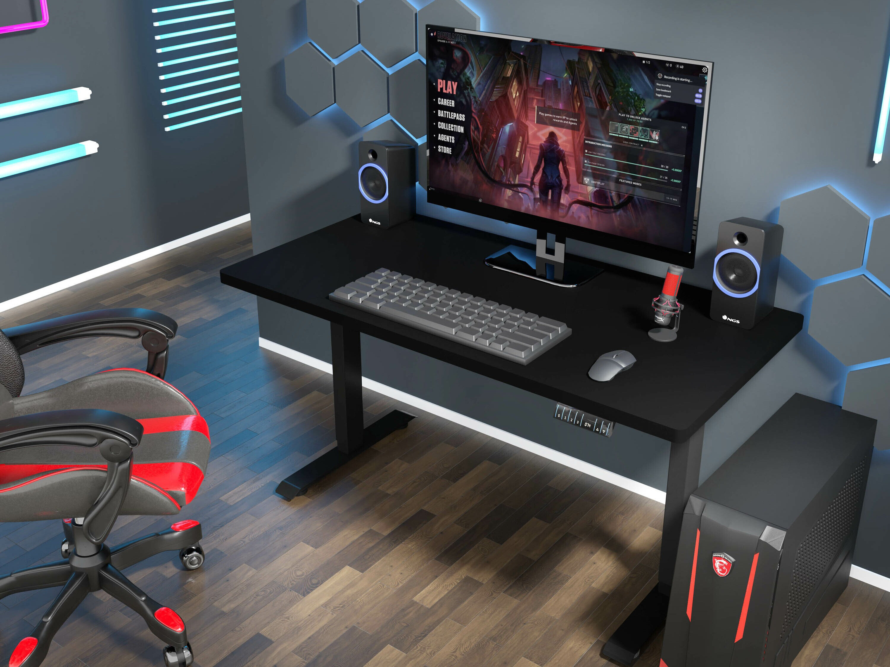 Рабочий стол с регулируемой высотой Buffalo 184 (Чёрный)