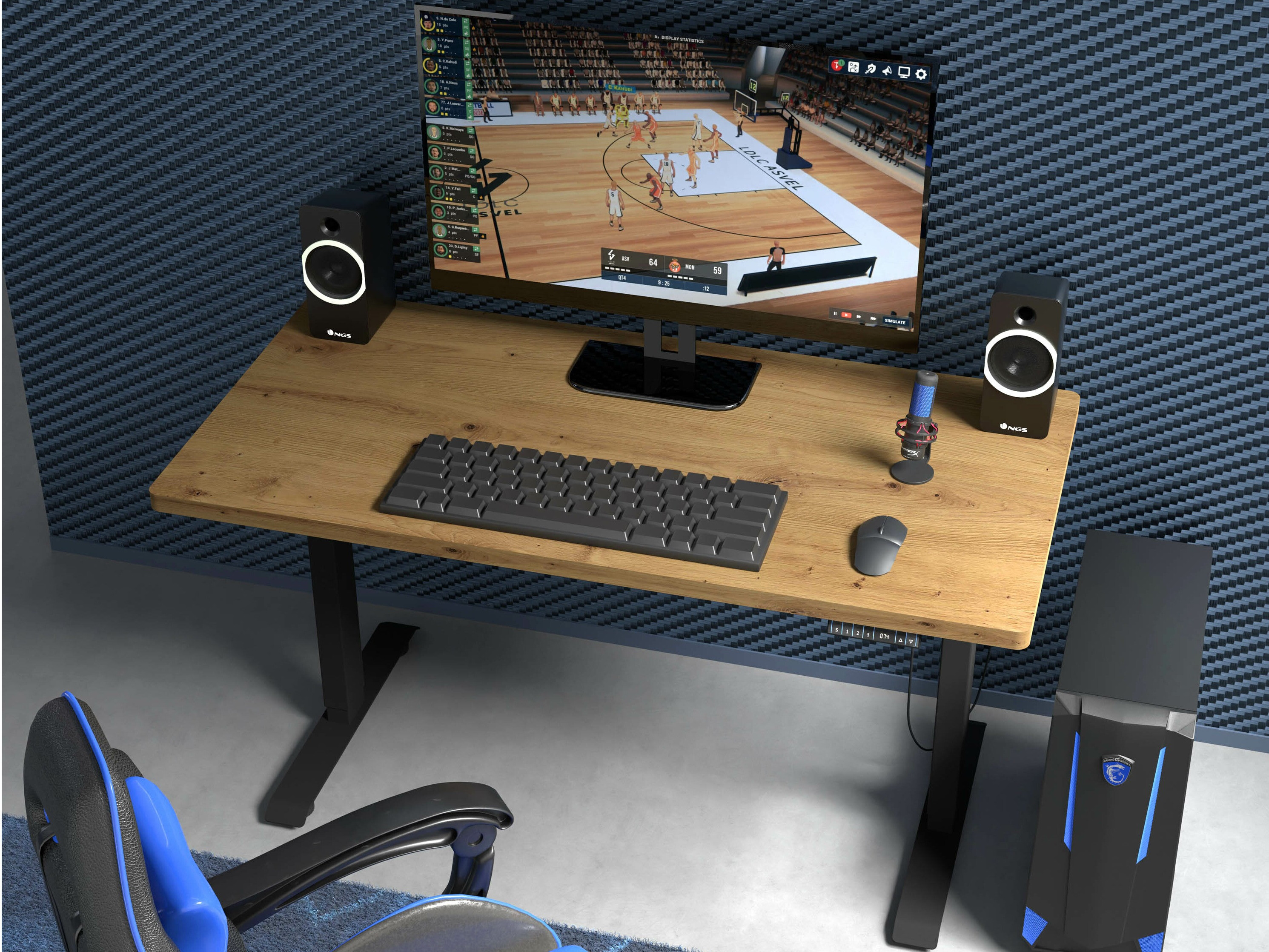 Рабочий стол с регулируемой высотой Buffalo 184 (Чёрный)