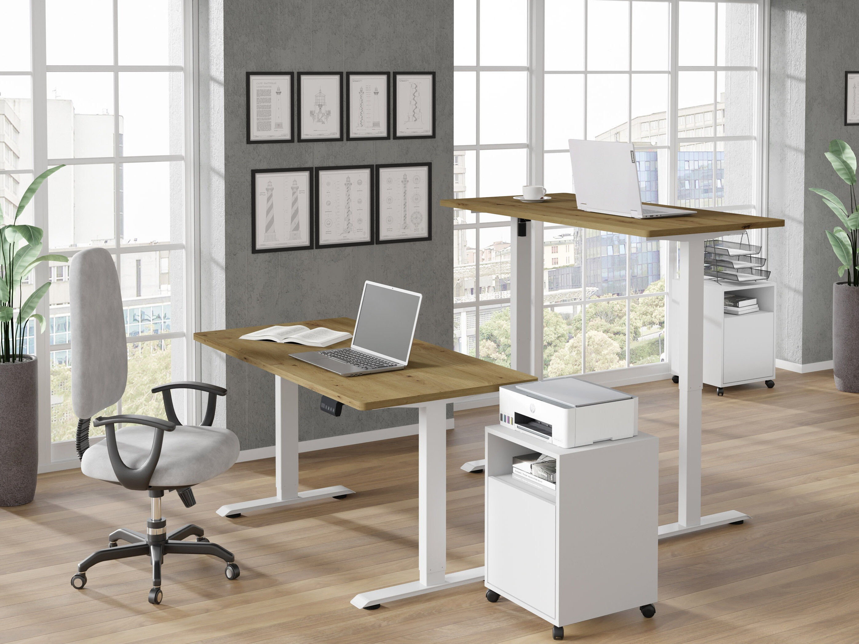 Rakstāmgalds ar regulējamu augstumu Buffalo 184 (Balts)