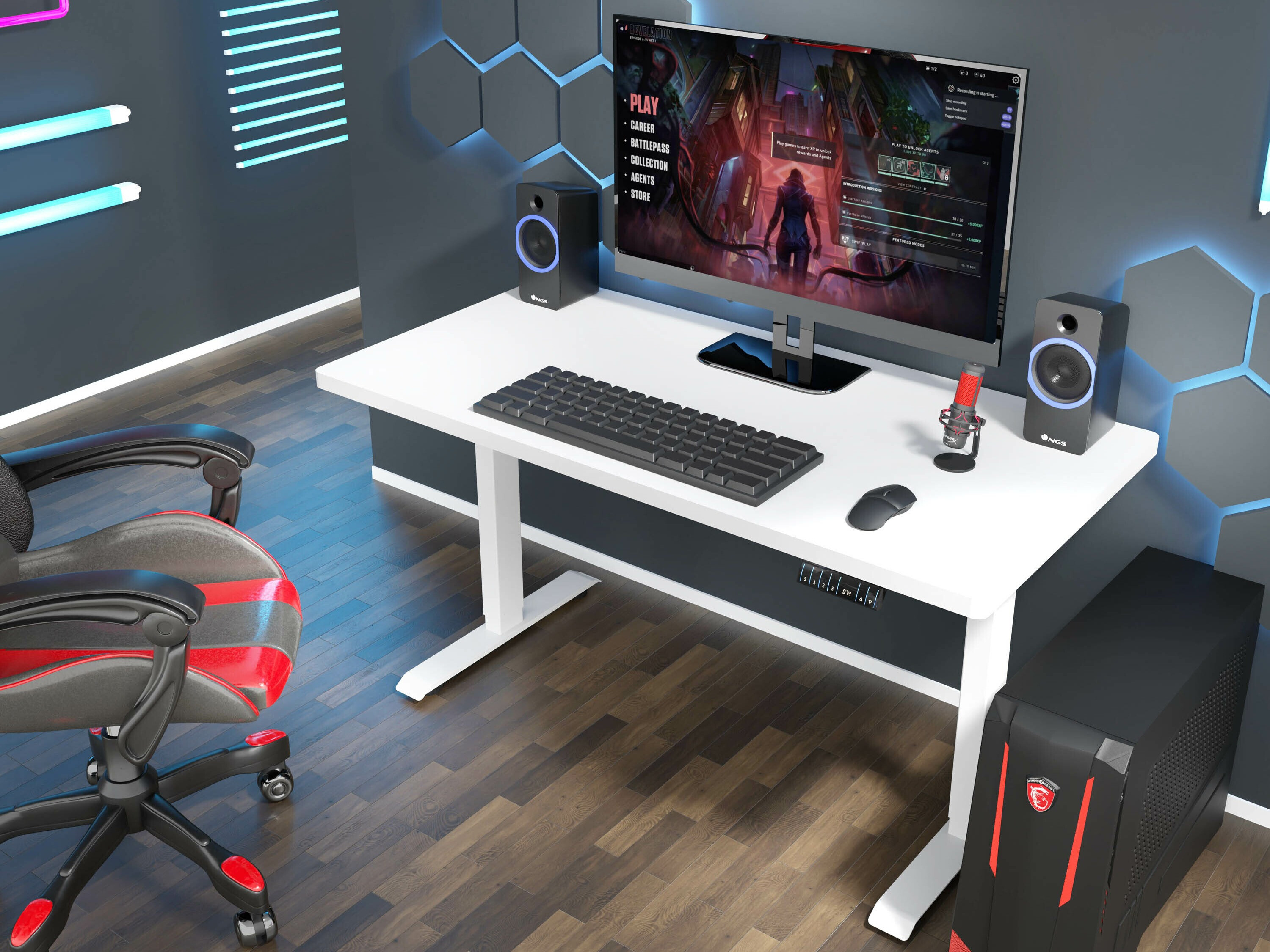 Rakstāmgalds ar regulējamu augstumu Buffalo 184 (Balts)