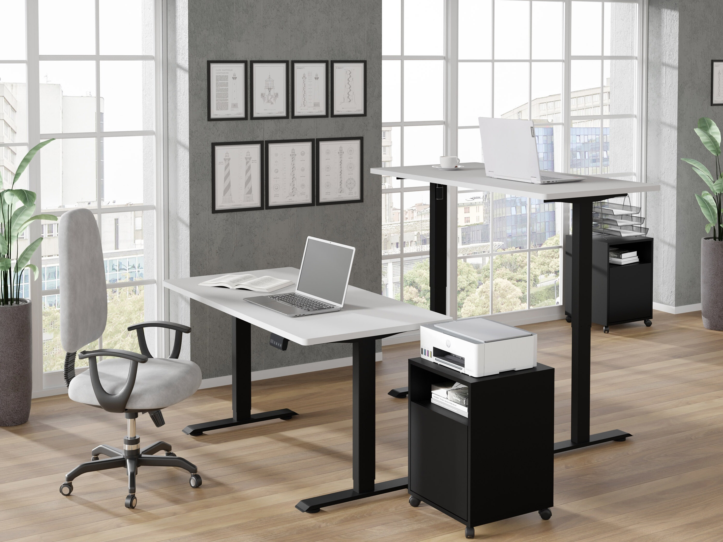 Rakstāmgalds ar regulējamu augstumu Buffalo 184 (Melns)