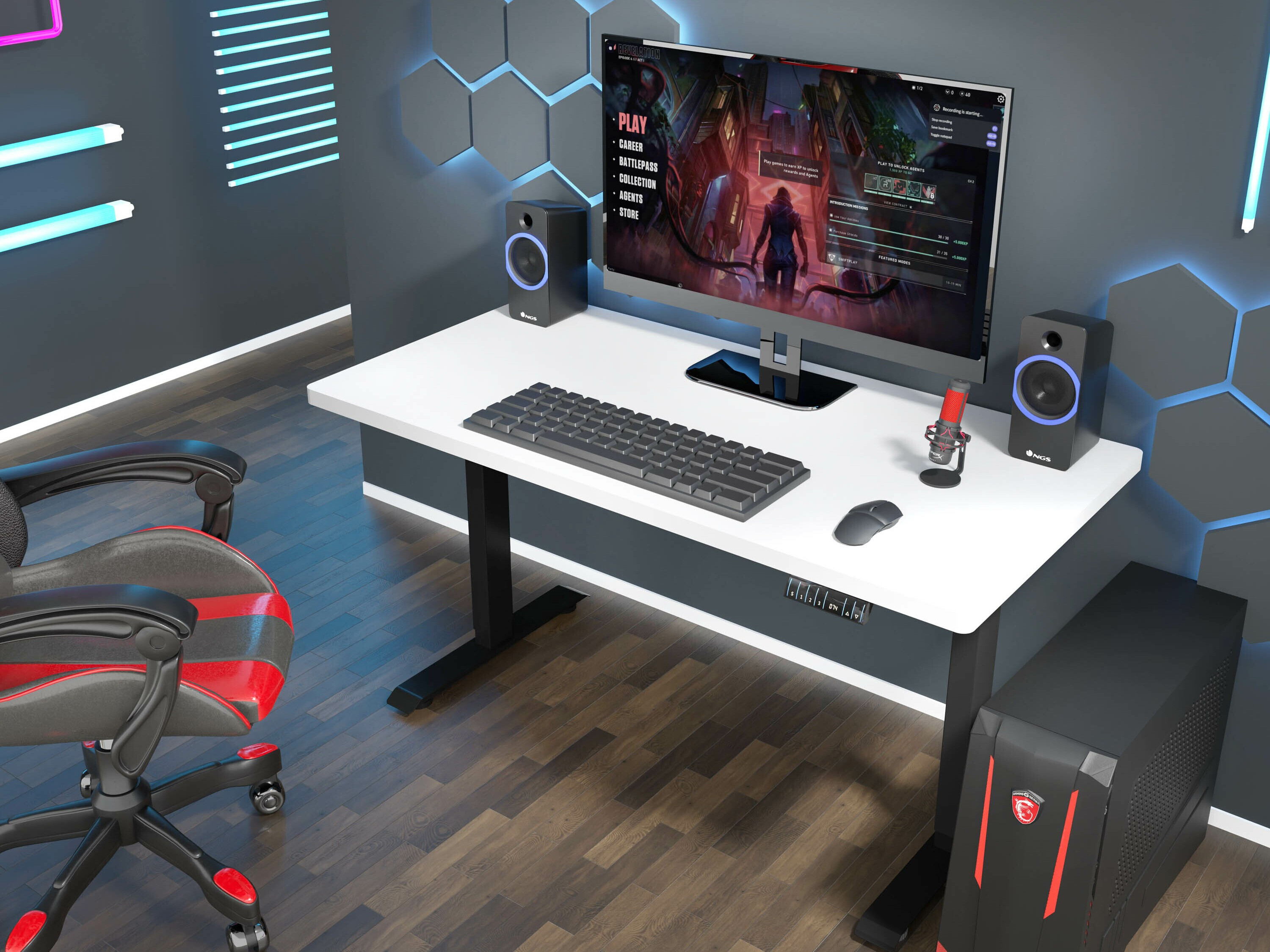 Rakstāmgalds ar regulējamu augstumu Buffalo 184 (Melns)