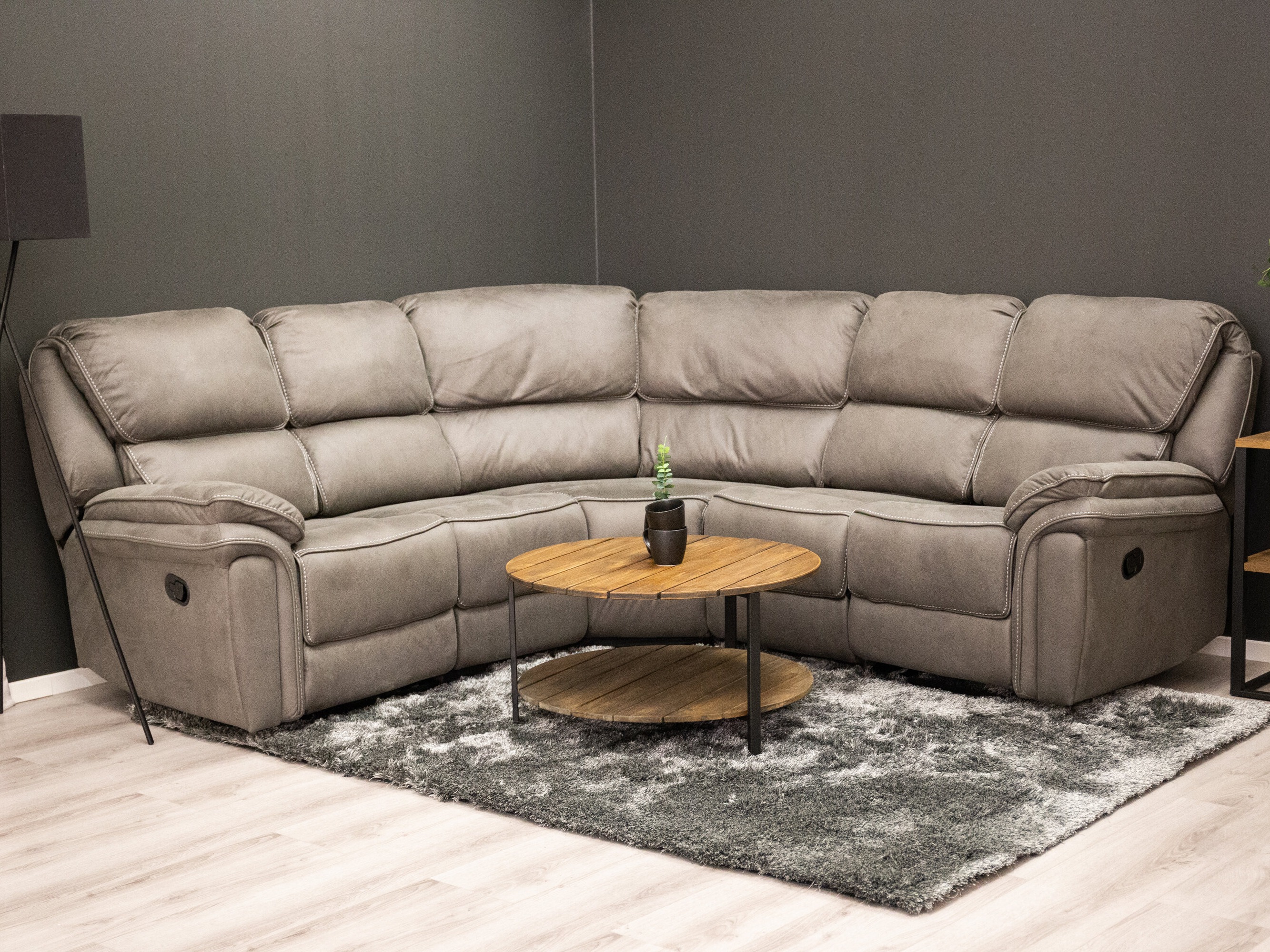 Угловой диван реклайнер Dallas 4723 (Серый)