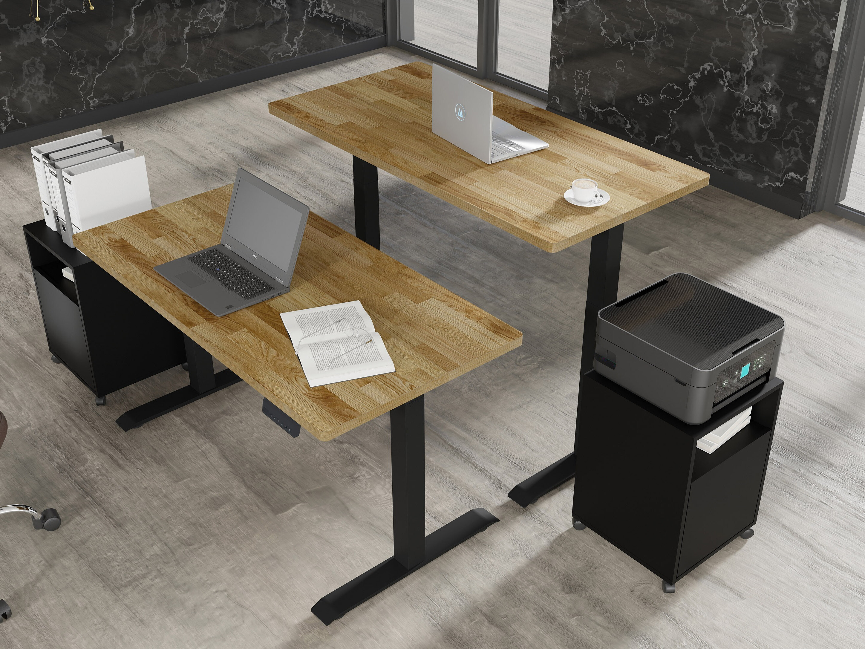 Rakstāmgalds ar regulējamu augstumu Buffalo 199 (Melns)