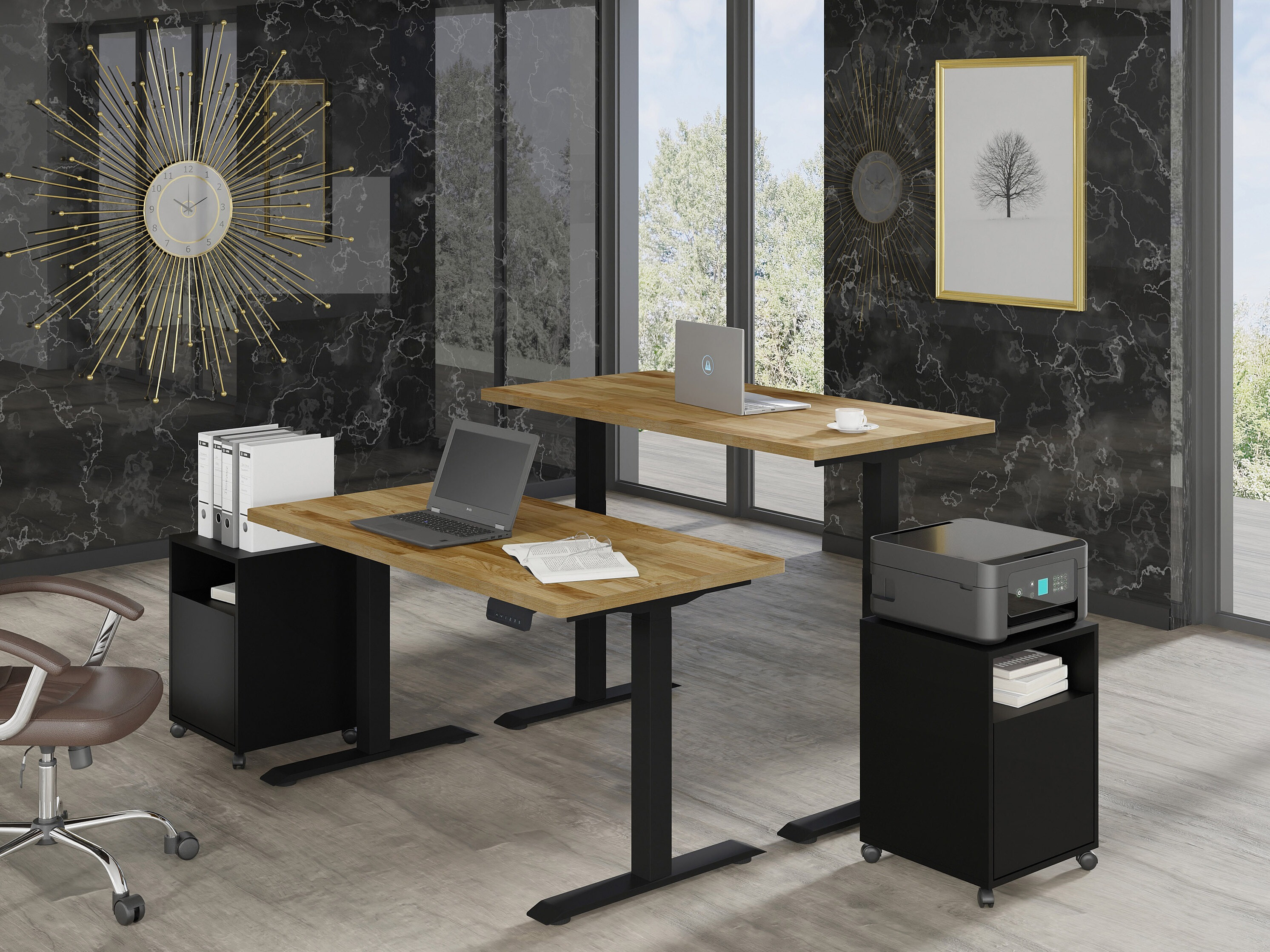 Rakstāmgalds ar regulējamu augstumu Buffalo 199 (Melns)