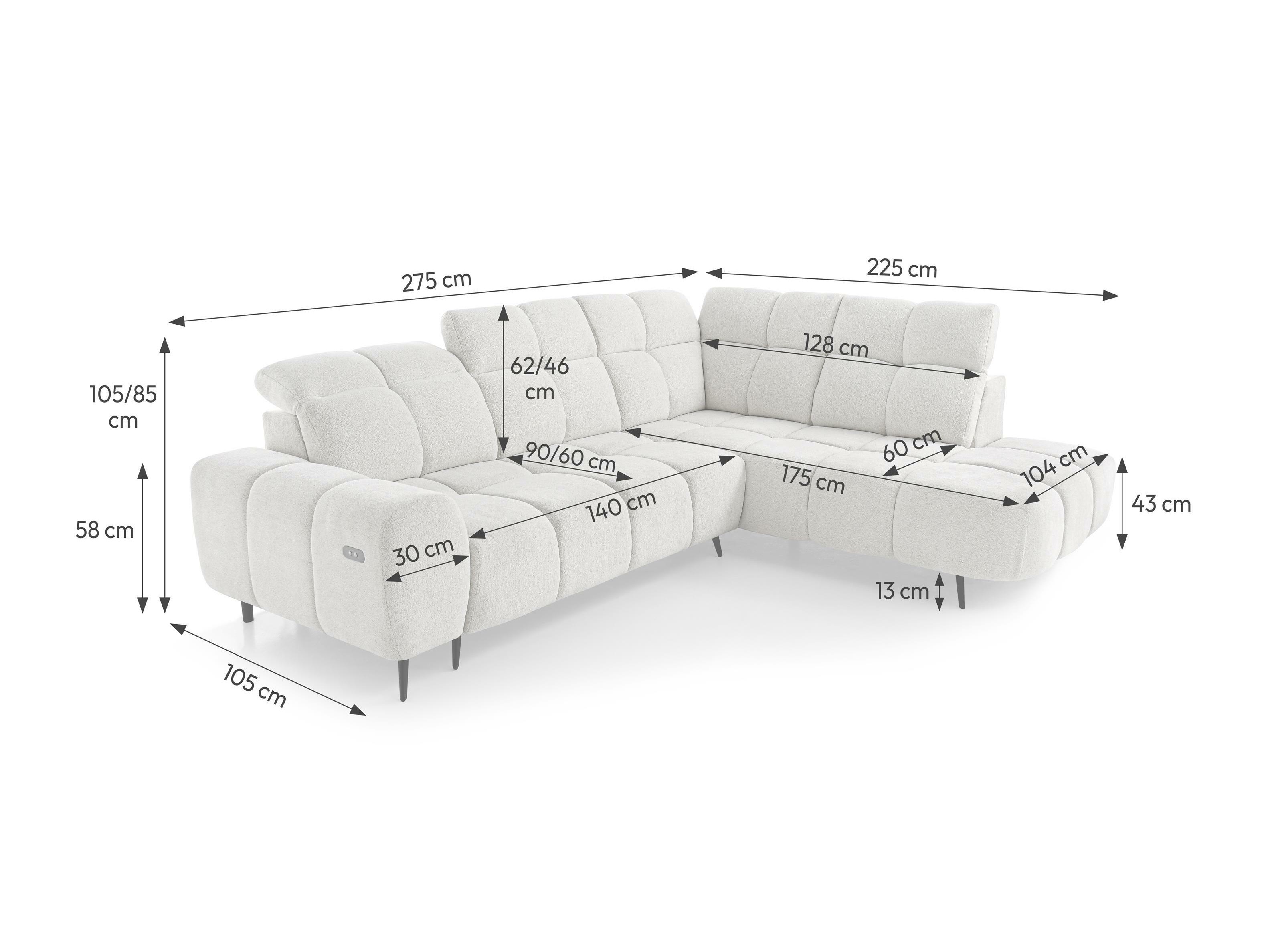 Stūra dīvāns Margate 115 (Raven 18)