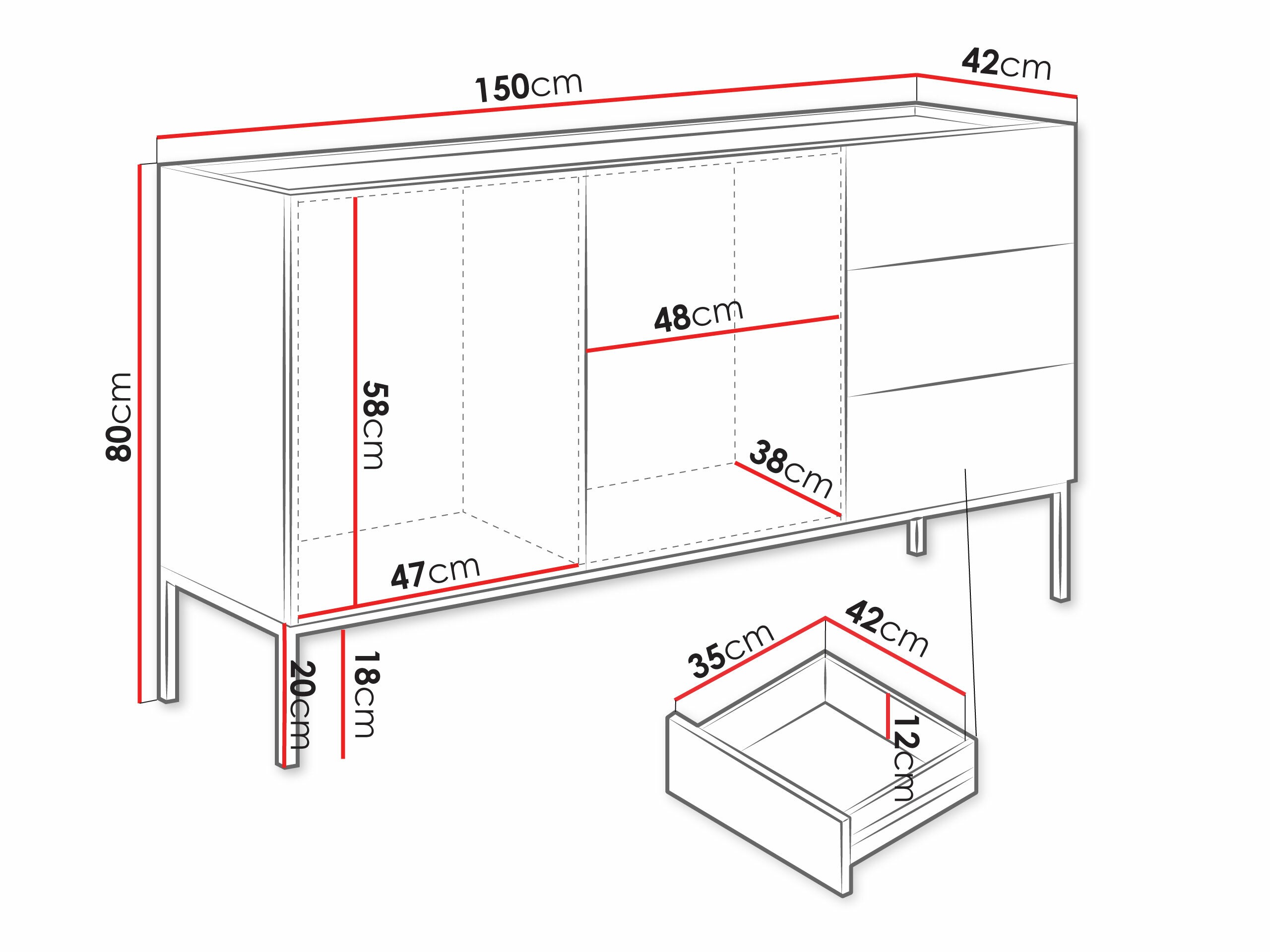 Kомод Lunole 114 (Кашемир)