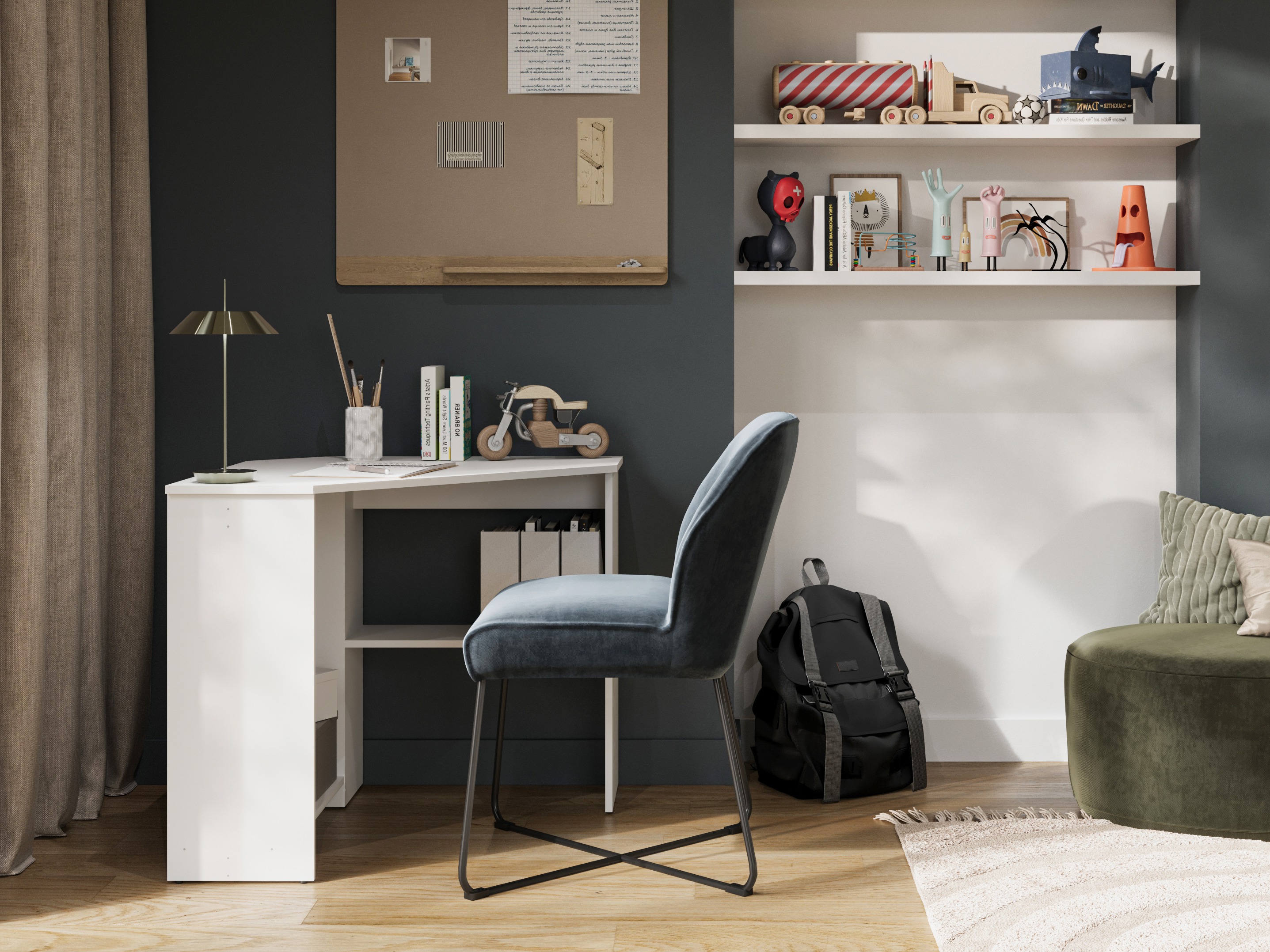 Stūra rakstāmgalds Austin 302 (Balts)