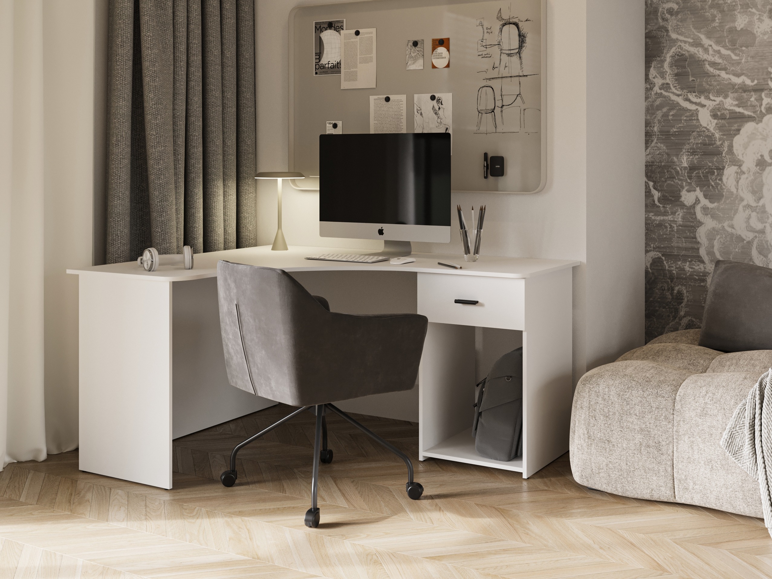 Угловой письменный стол Austin 303 (Белый)