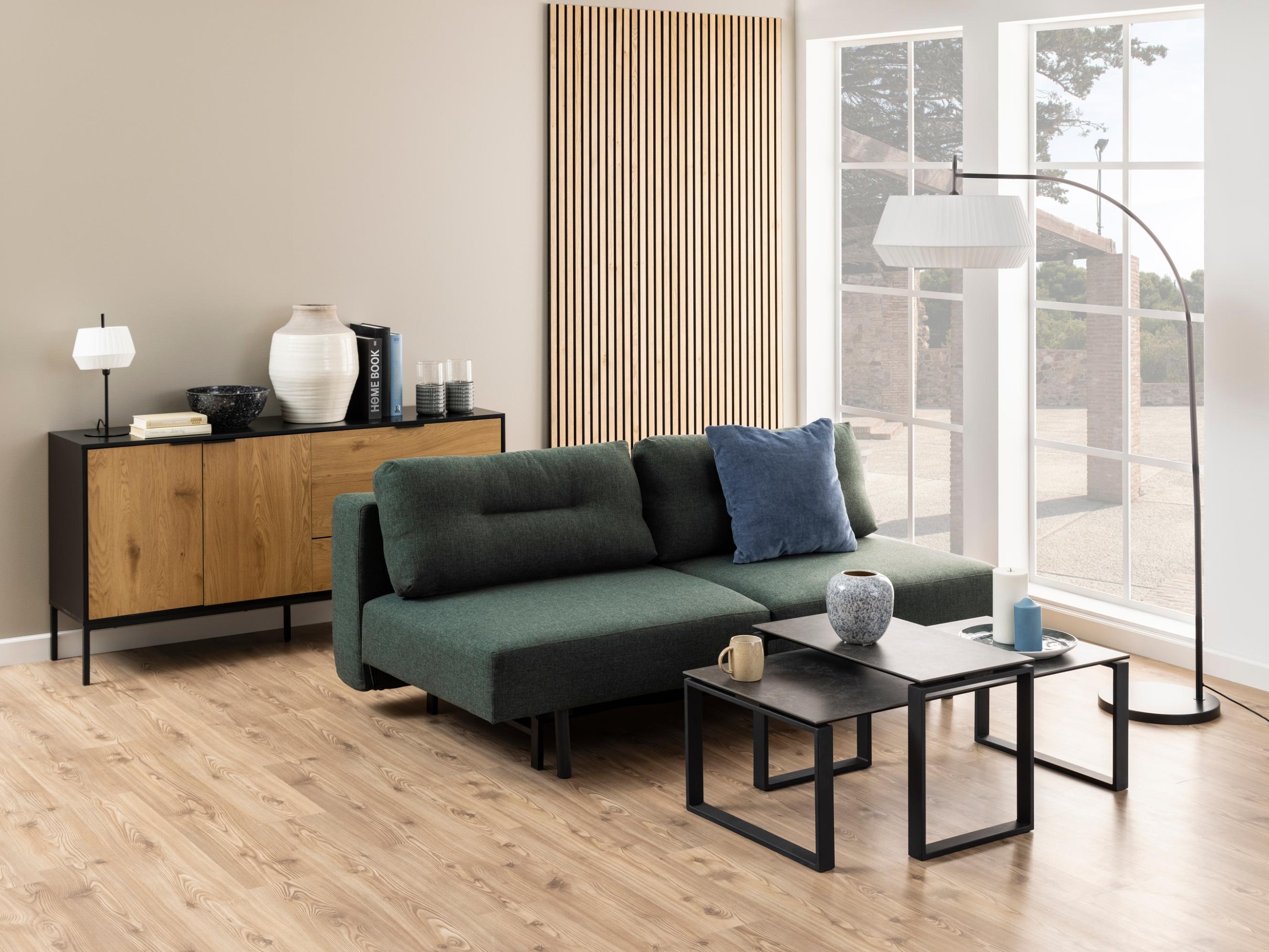 Dīvāns gulta Norsica 436 (Tumši zaļš)