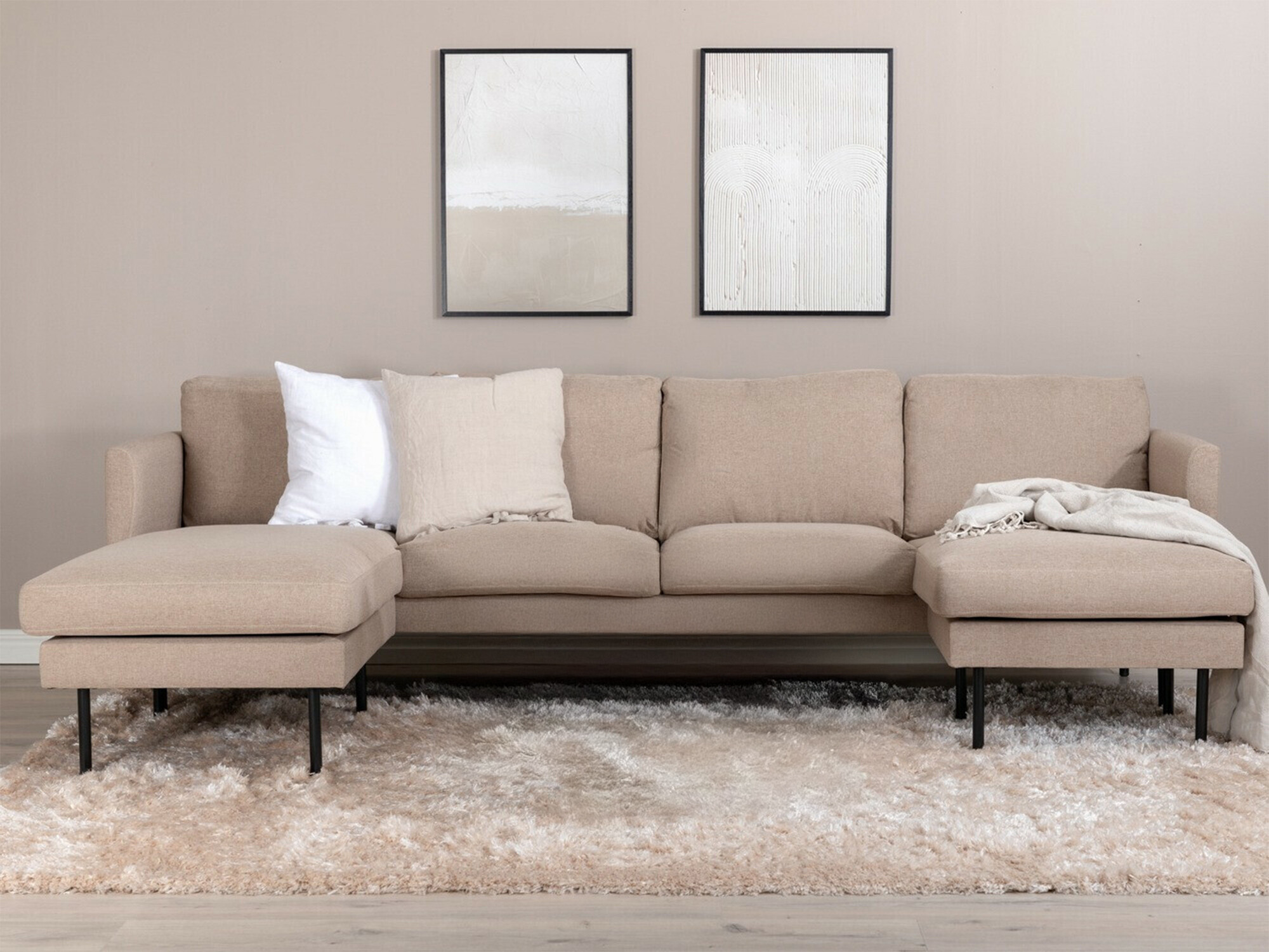 Угловой диван Fercame 102 (Коричневый + Чёрный)