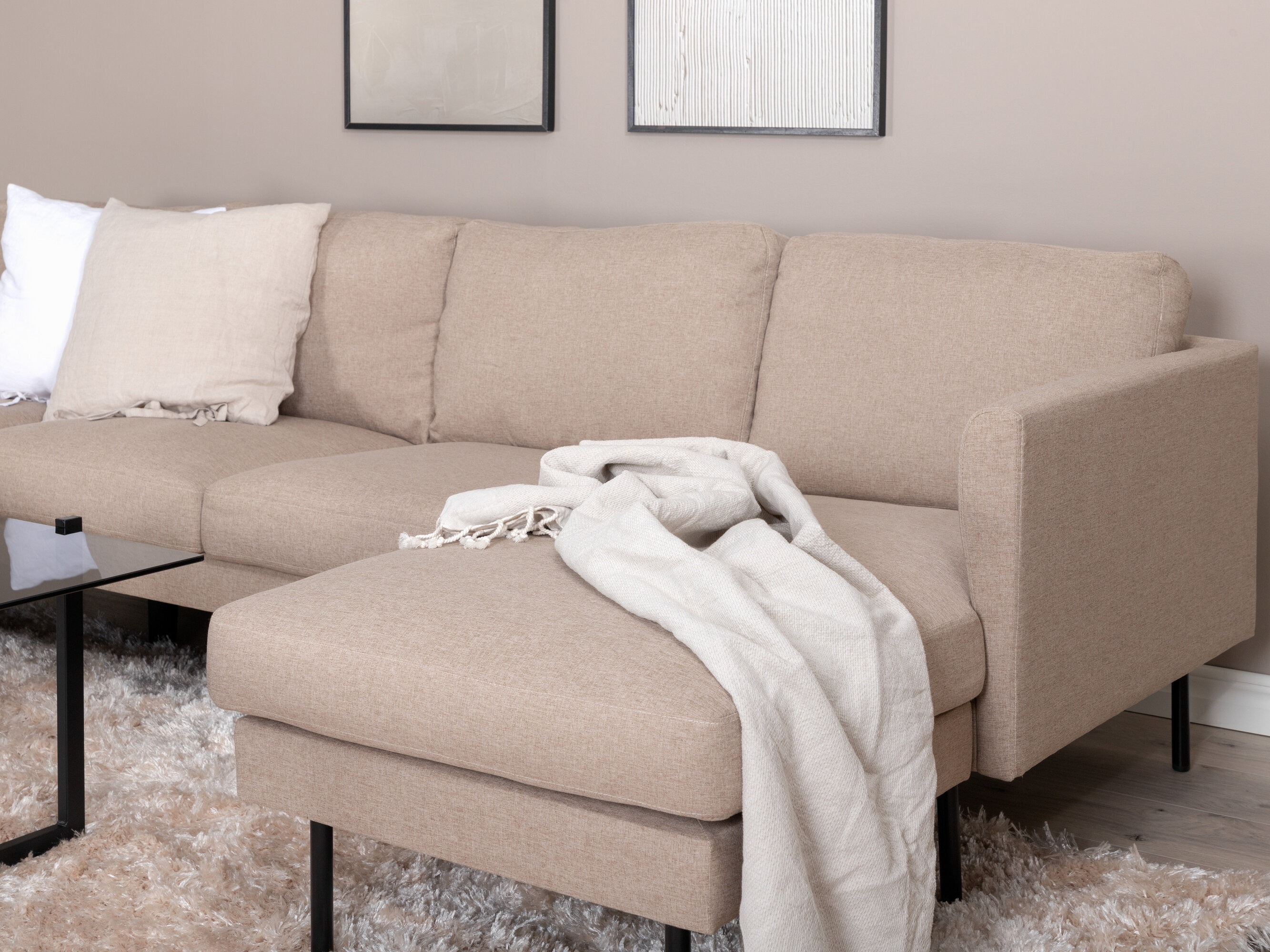 Угловой диван Fercame 102 (Коричневый + Чёрный)