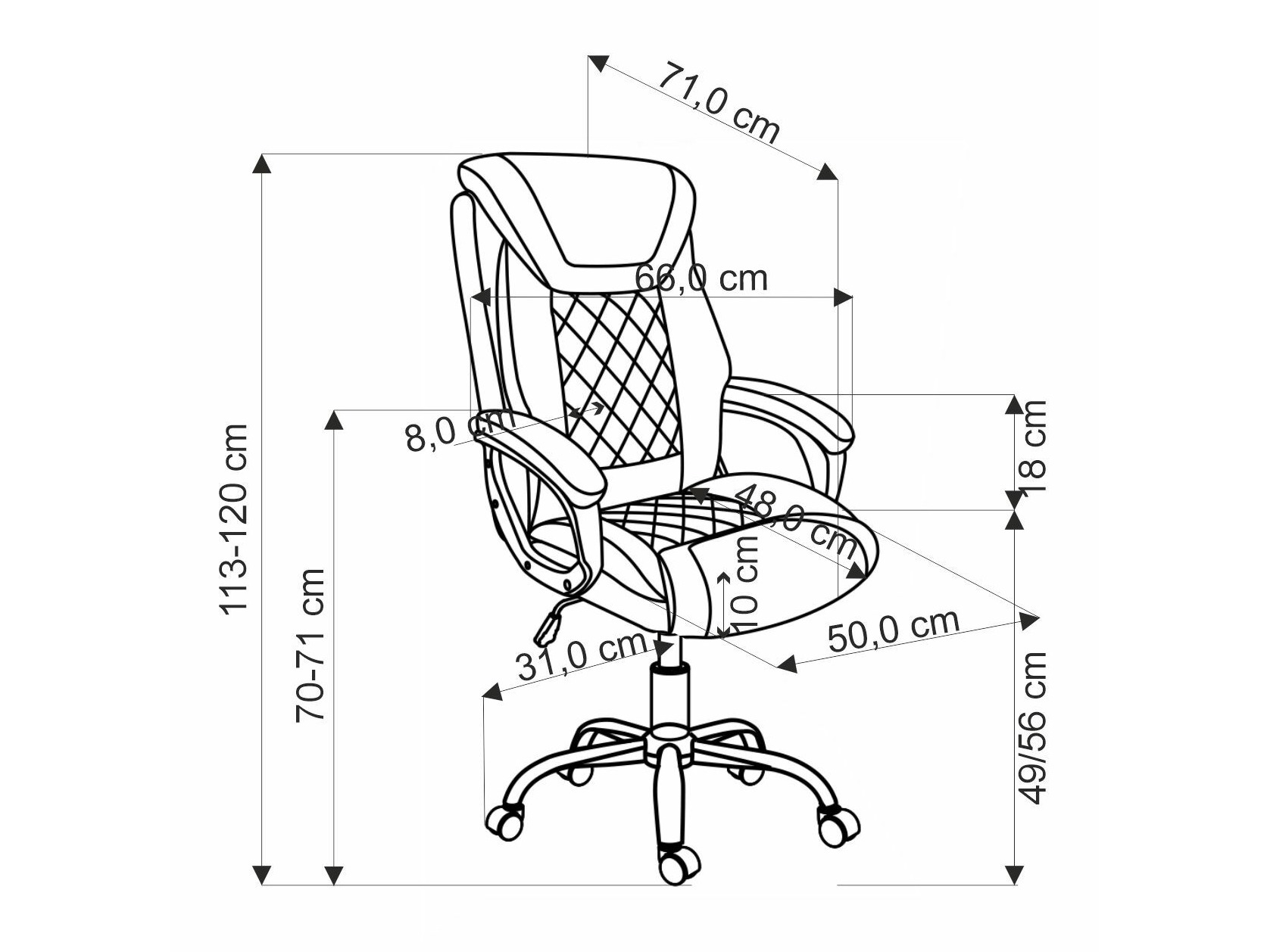 Biroja krēsls Houston 1602 (Melns)