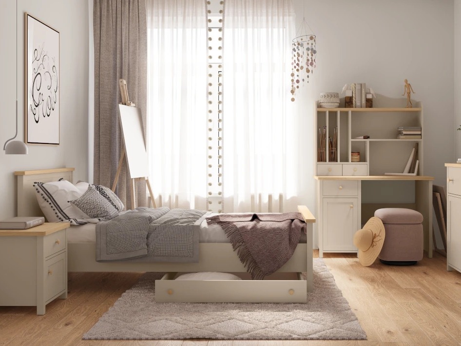 Стеллаж Romelbo 136 (Бежевый + Дуб)