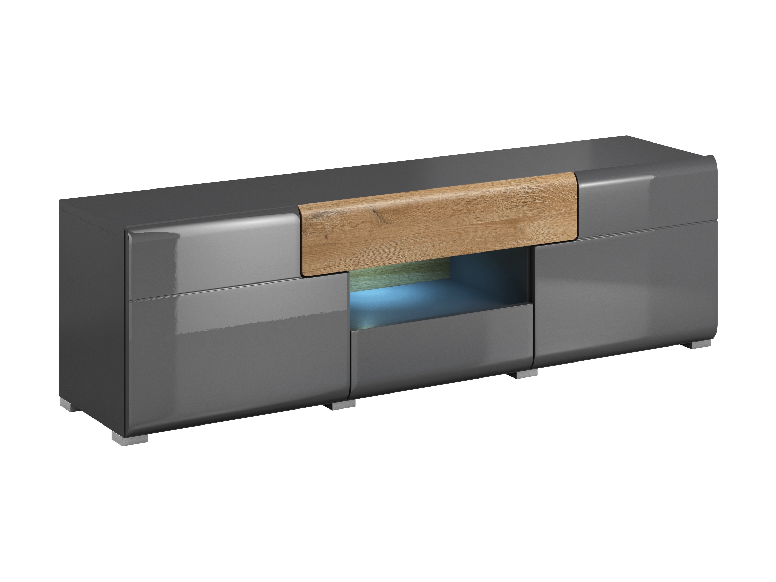 TV galds Torsone 101 (Antracīts + Gloss antracīts + Grandson ozols)