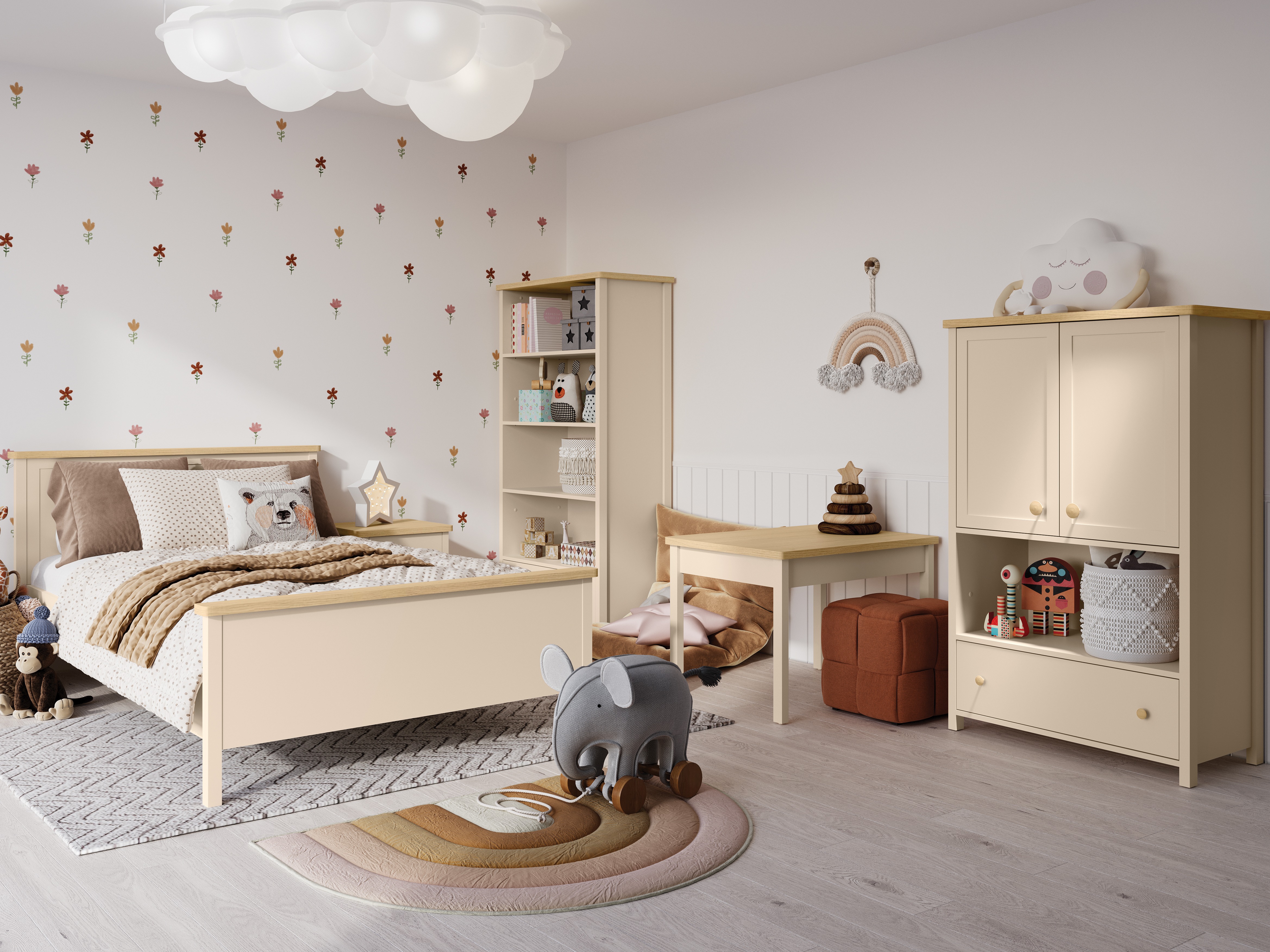 Kомод Romelbo 144 (Бежевый + Дуб)