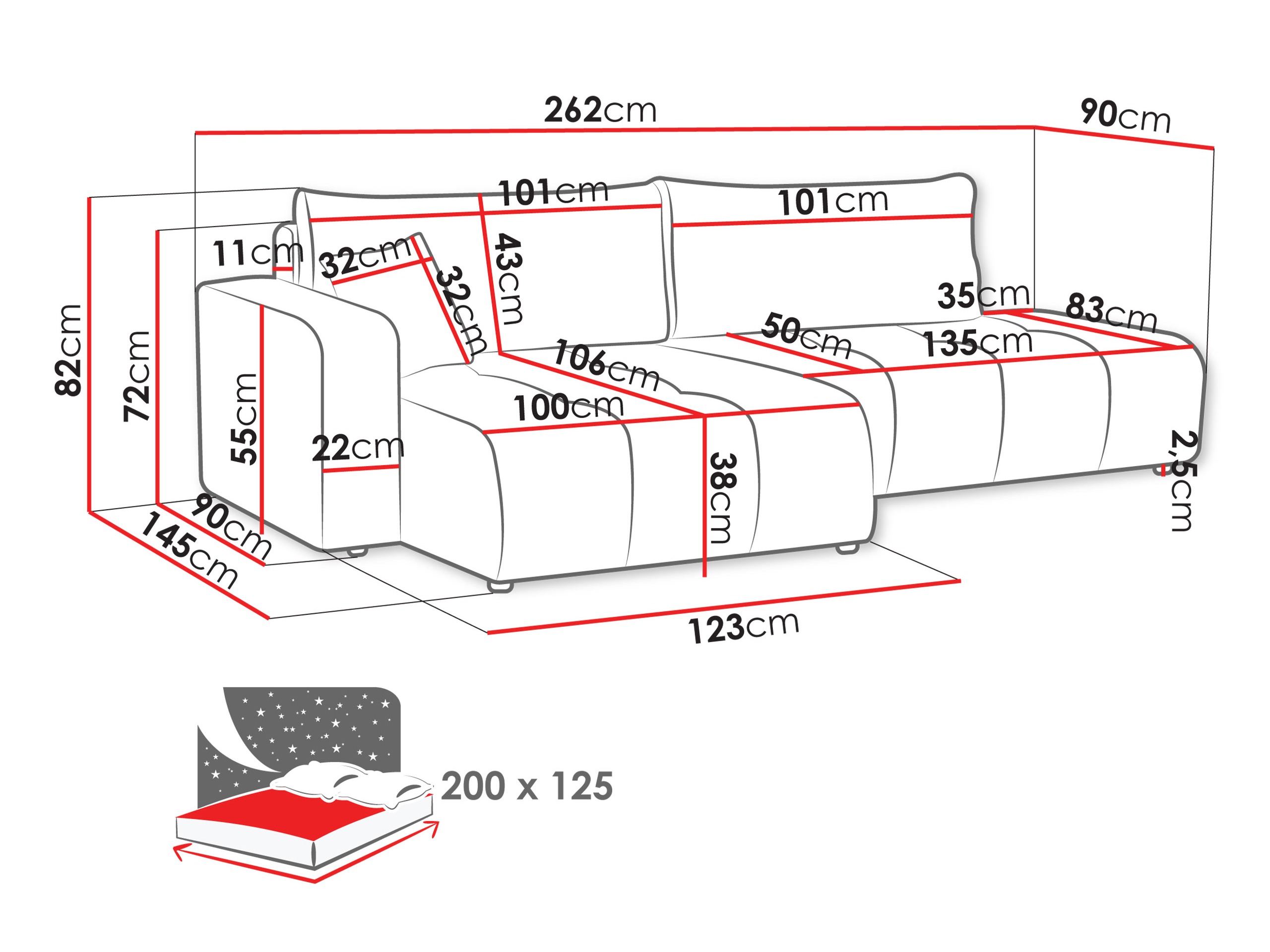 Stūra dīvāns Comfivo 471 (Coral 75)