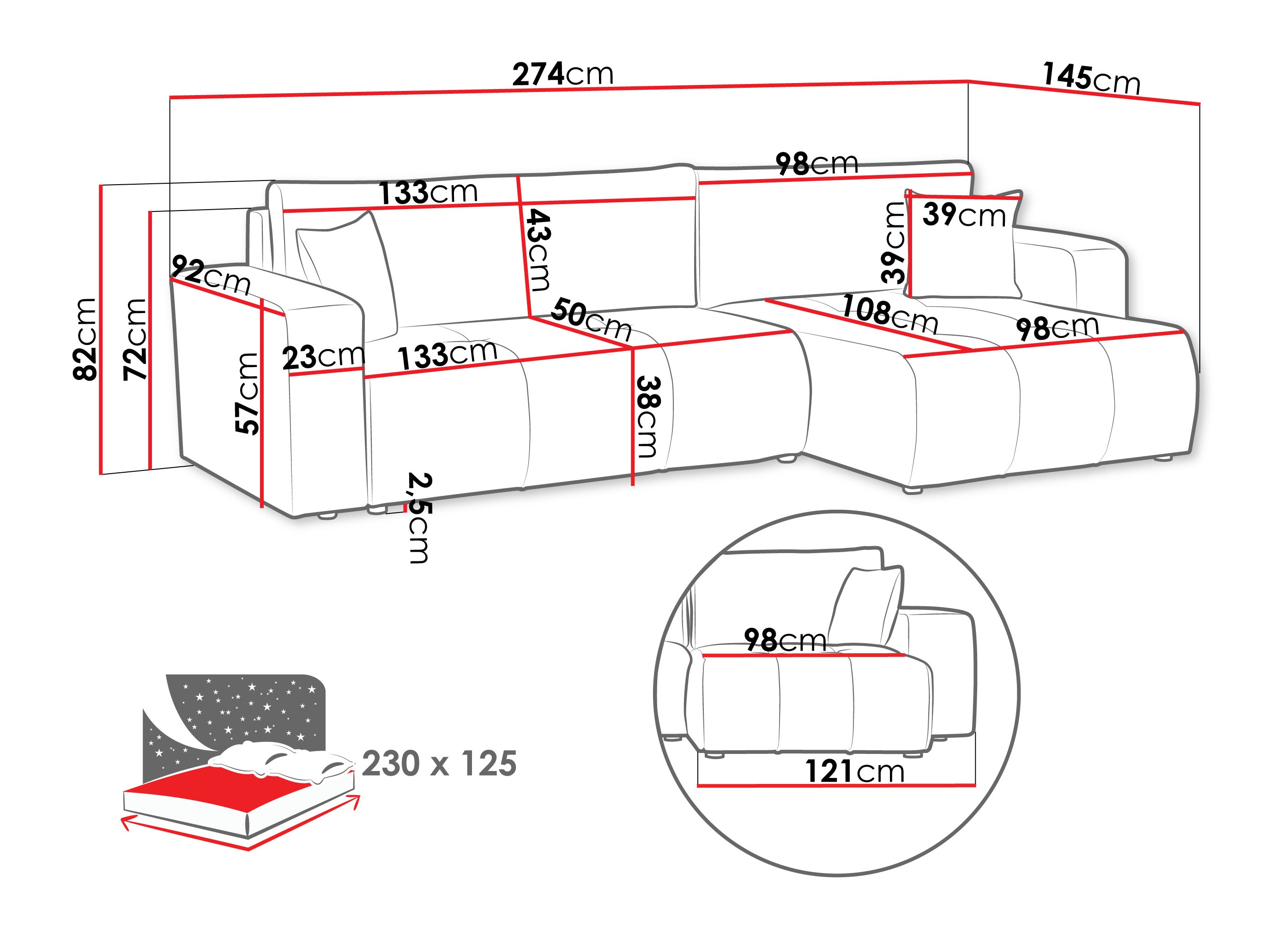 Угловой диван Comfivo 425 (Coral 15)