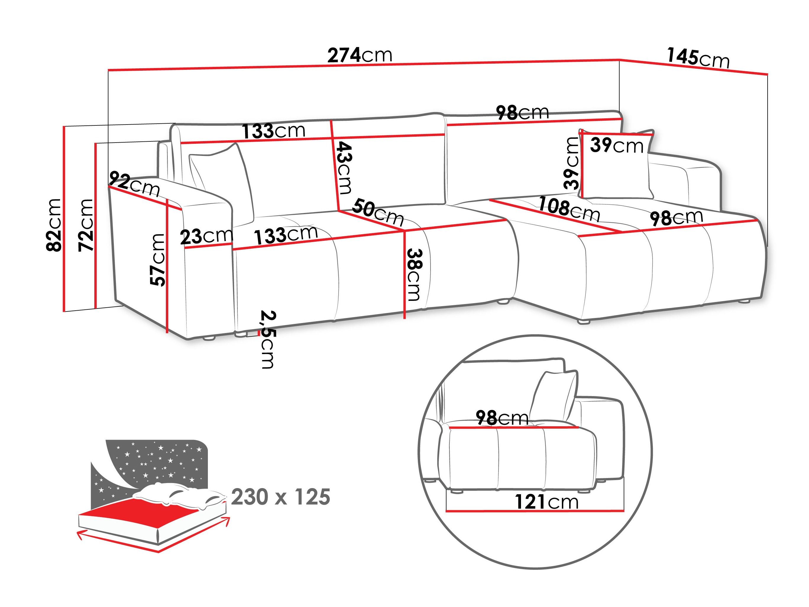 Угловой диван Comfivo 425 (Coral 45)