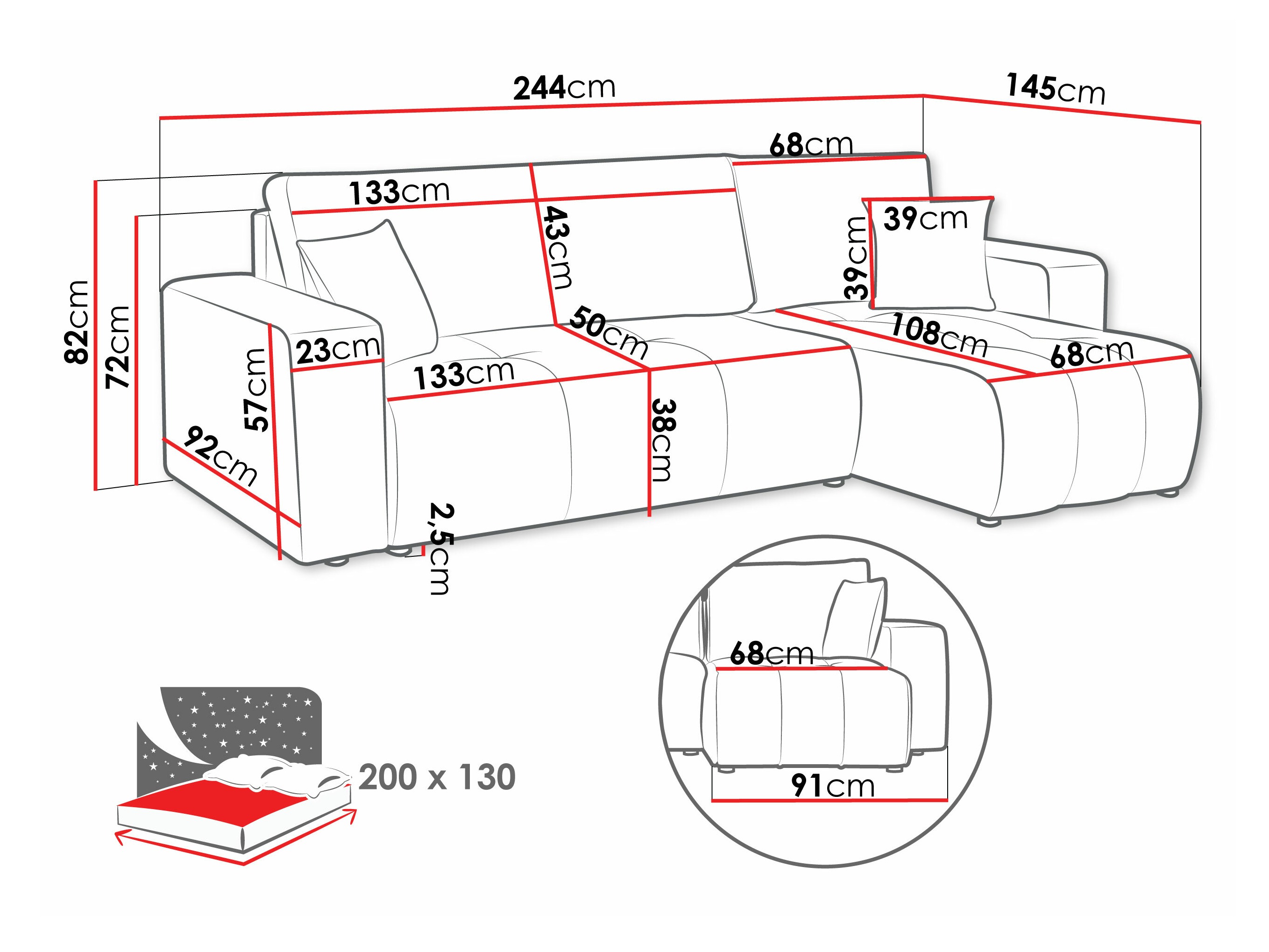Stūra dīvāns Comfivo 361 (Coral 50)