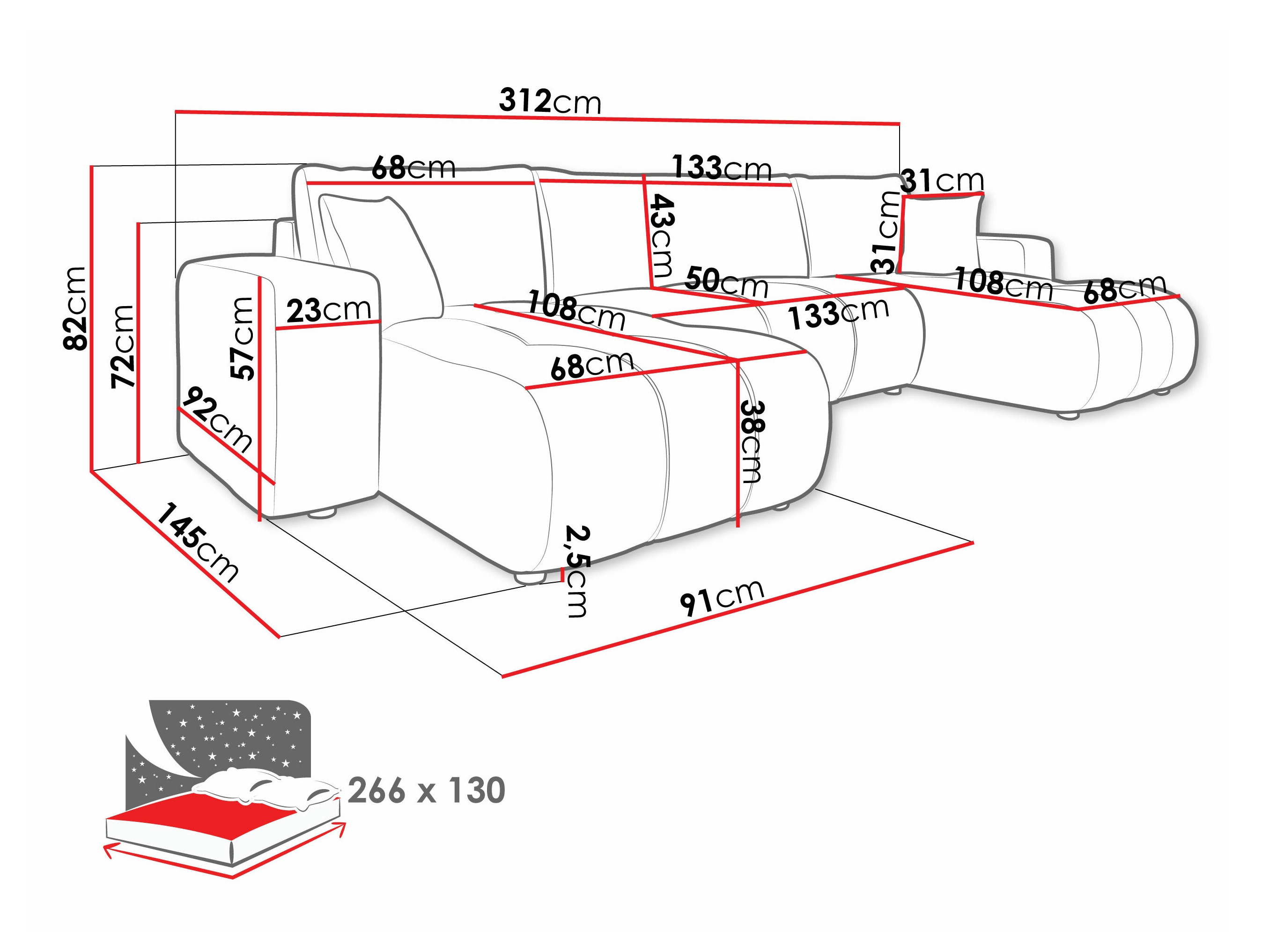 Stūra dīvāns Comfivo 426 (Coral 50)