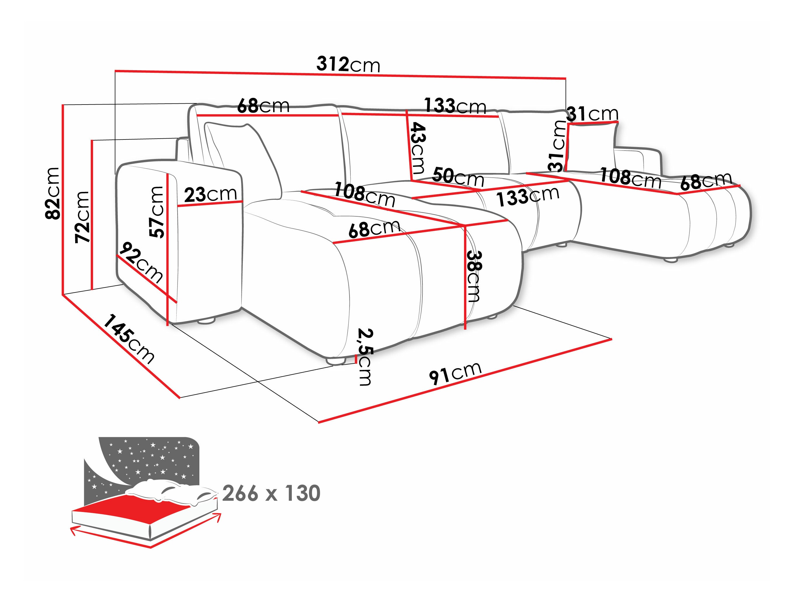 Stūra dīvāns Comfivo 426 (Coral 65)