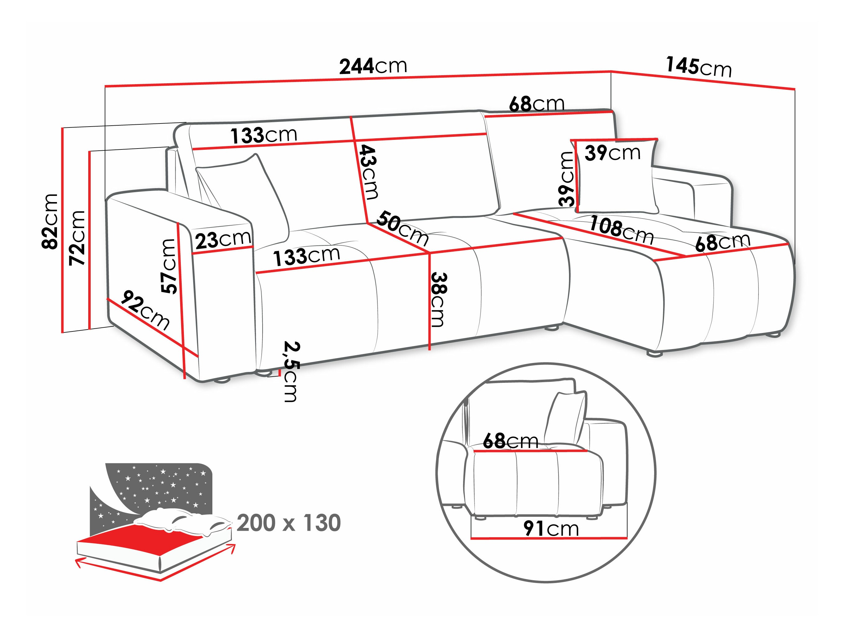 Угловой диван Comfivo 361 (Coral 65)