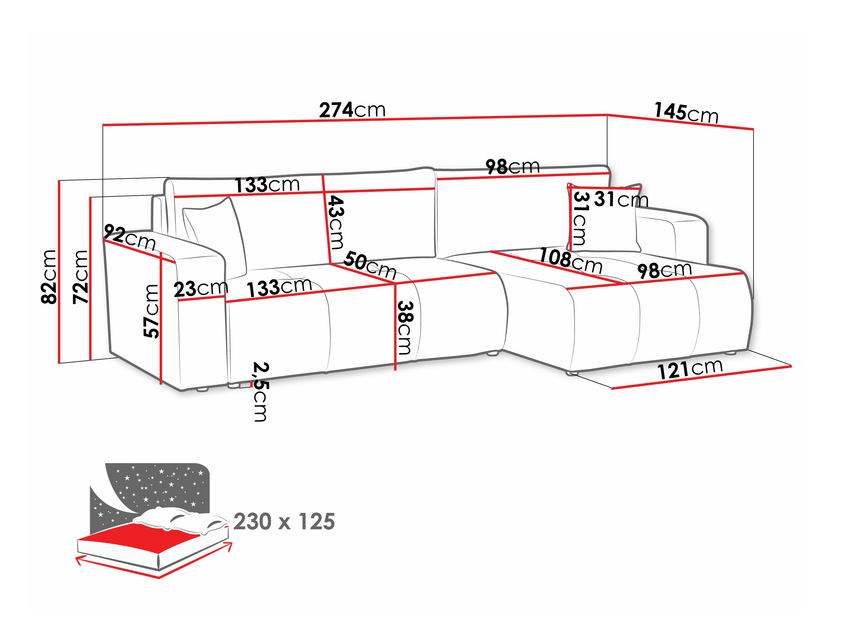 Угловой диван Comfivo 425 (Coral 55)