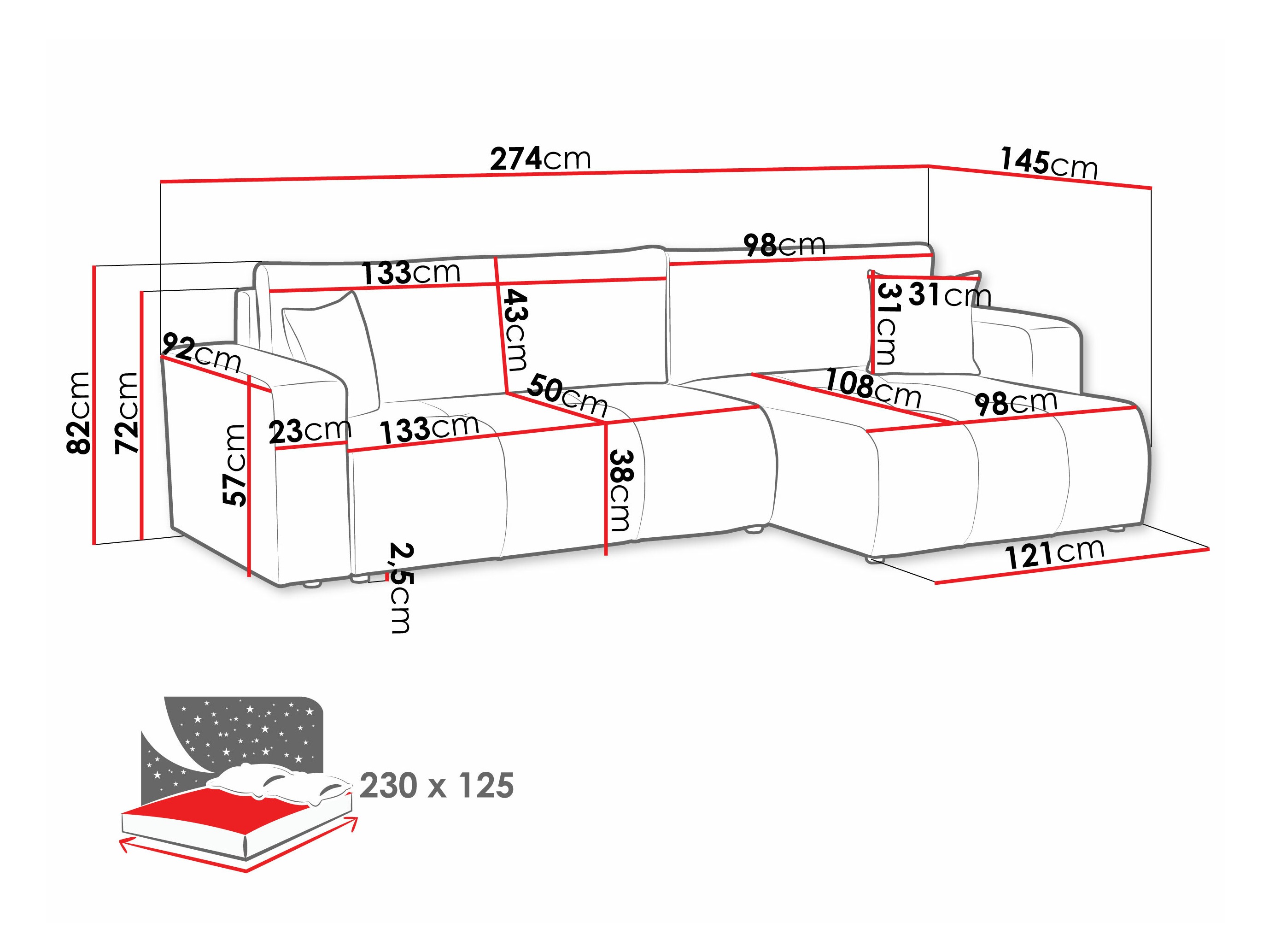 Угловой диван Comfivo 425 (Coral 75)