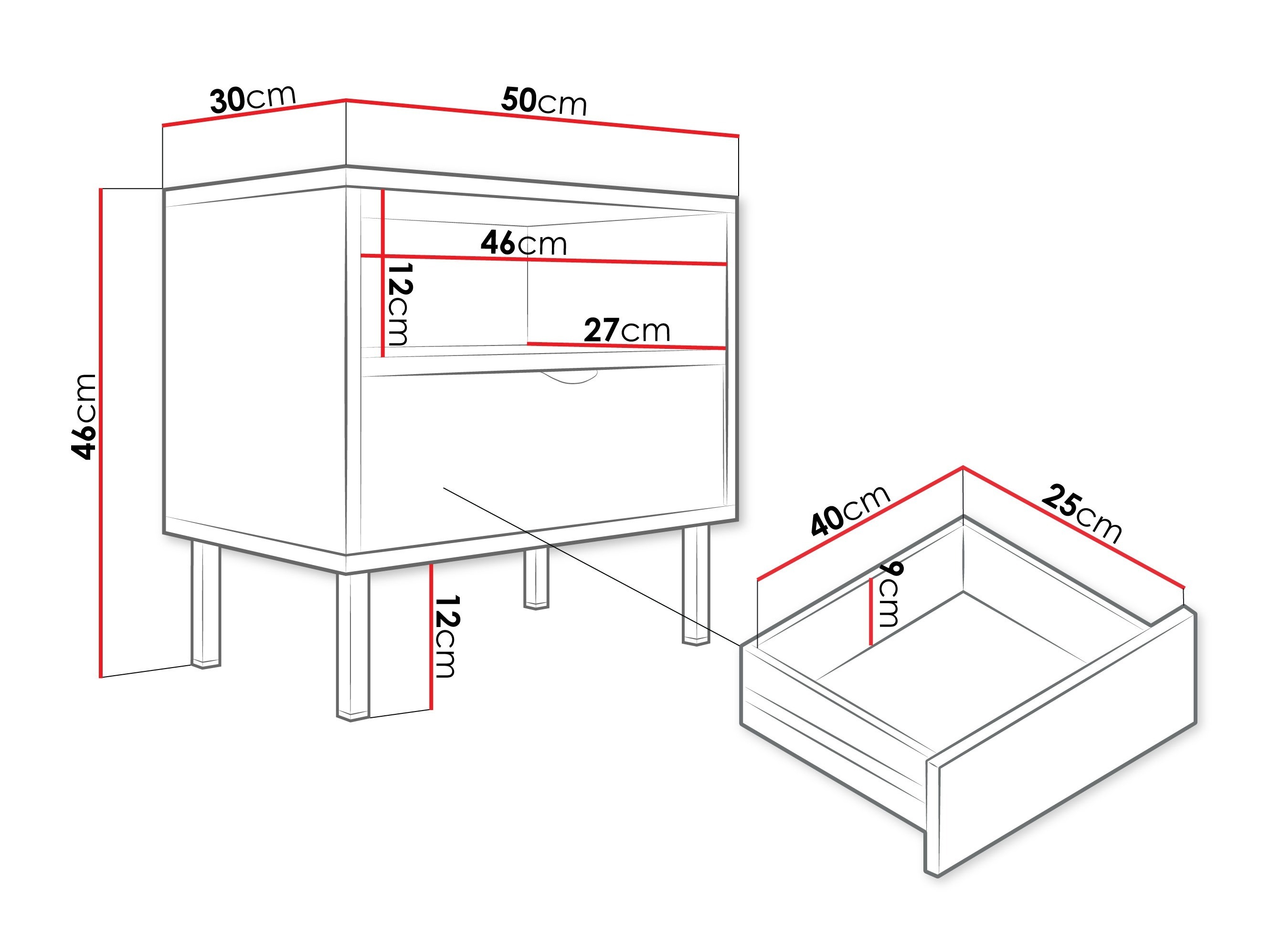 Прикроватная тумбочка Comfivo Elblare 104