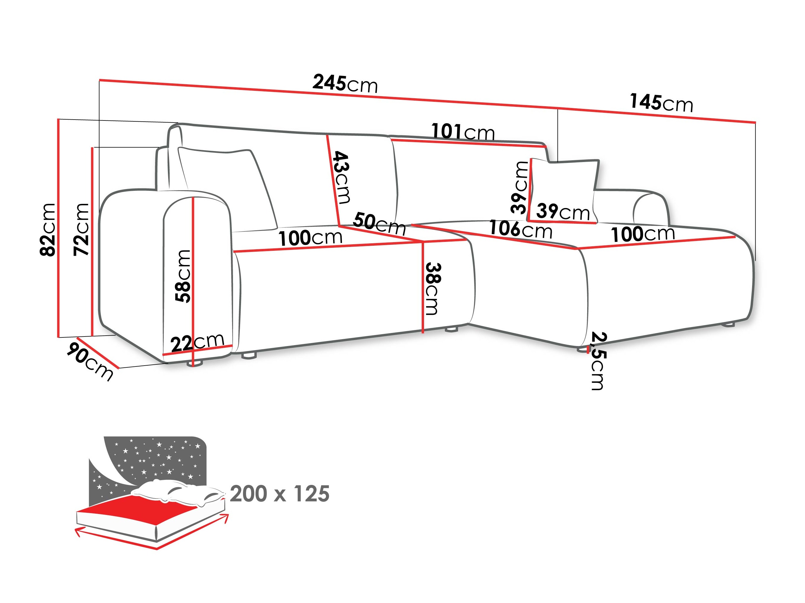 Stūra dīvāns Shelton 109 (Poso 100)