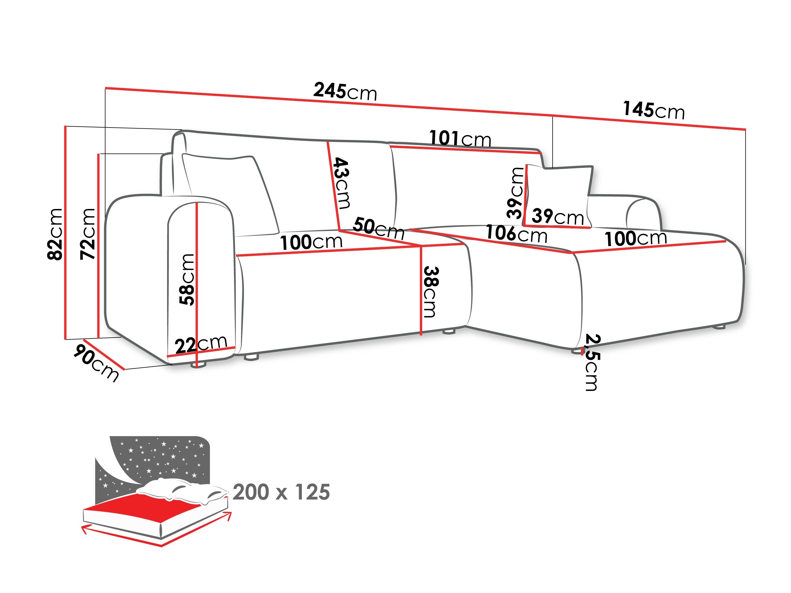 Stūra dīvāns Shelton 109 (Taro 25)