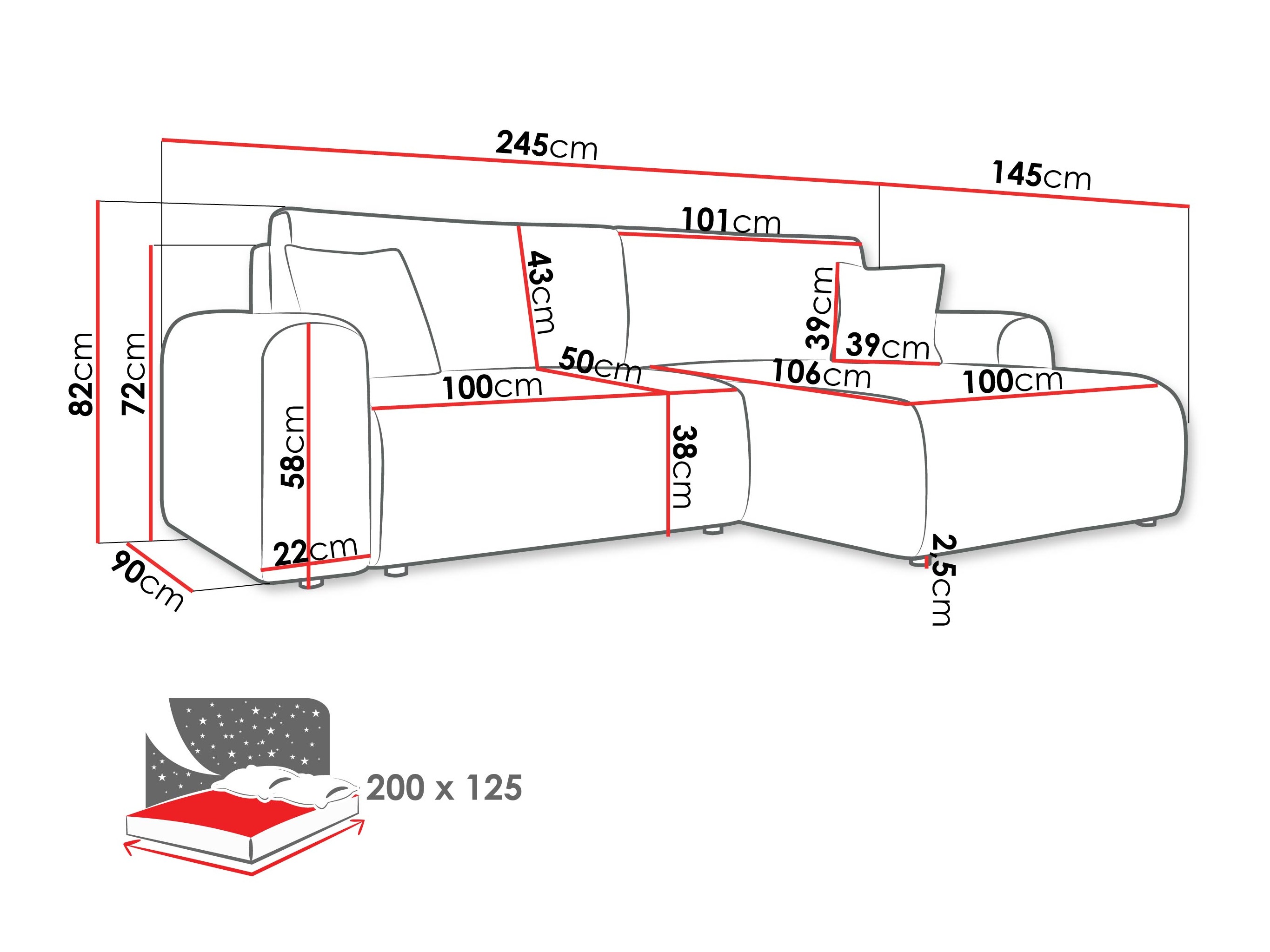 Stūra dīvāns Shelton 109 (Taro 98)