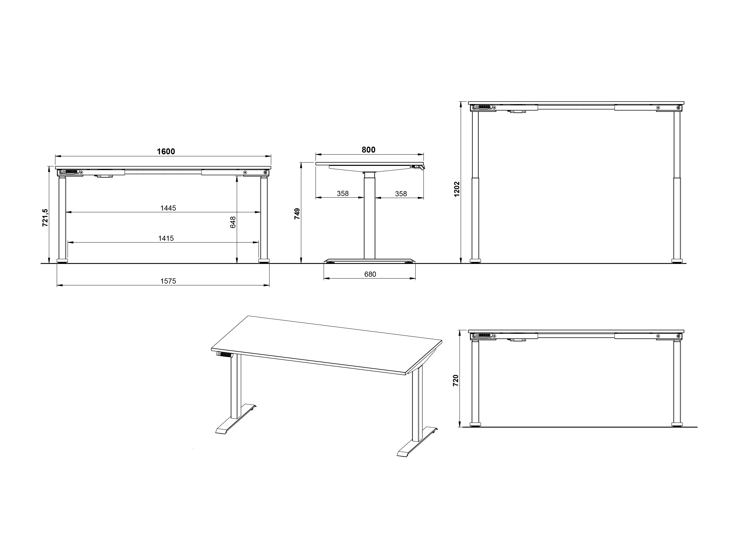 Rakstāmgalds ar regulējamu augstumu Elbcali 101