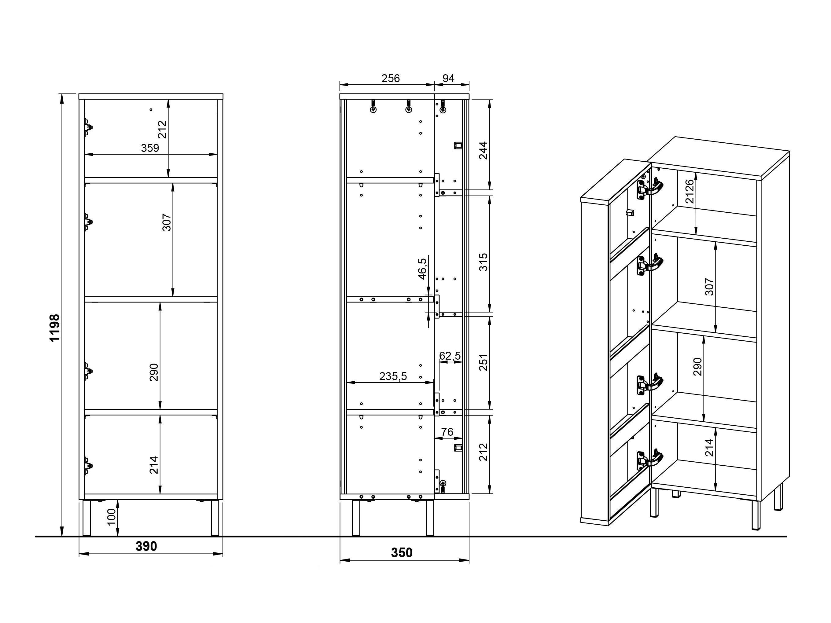 Hапольные шкафчик для ванной Fenetro 101