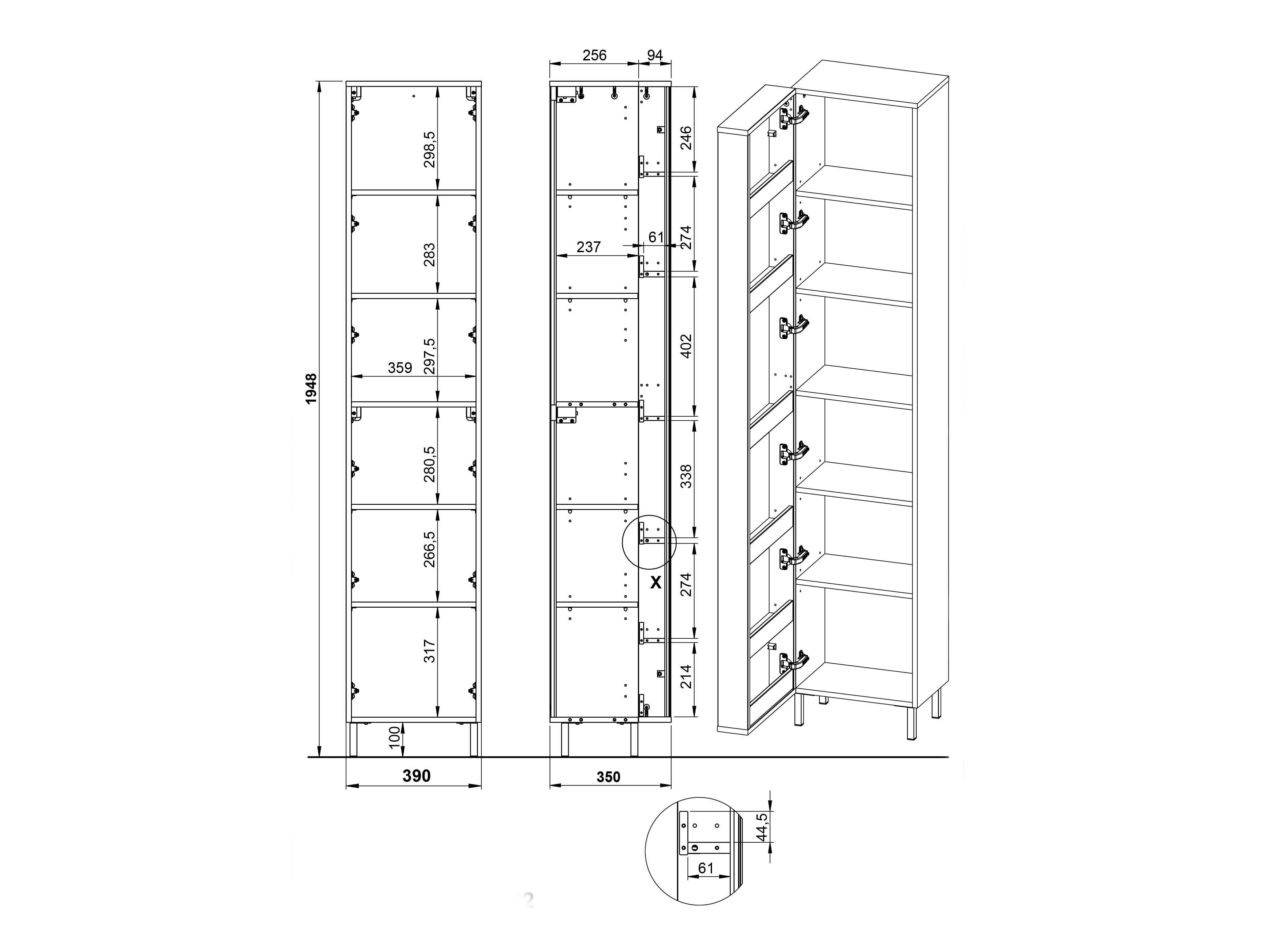 Hапольные шкафчик для ванной Fenetro 102
