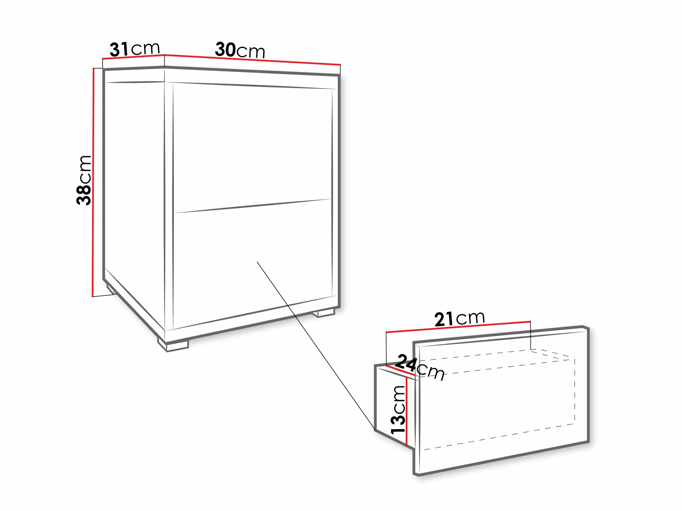 Naktsgaldiņš Comfivo Fersoe 106 (Balts)